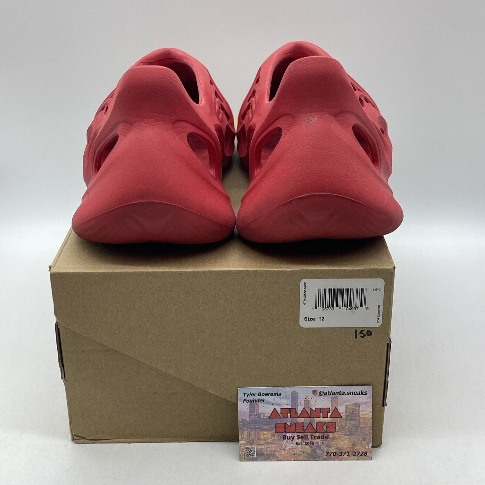 Size 12 - adidas Yeezy Foam Runner Vermillion Red Leather (GW3355)