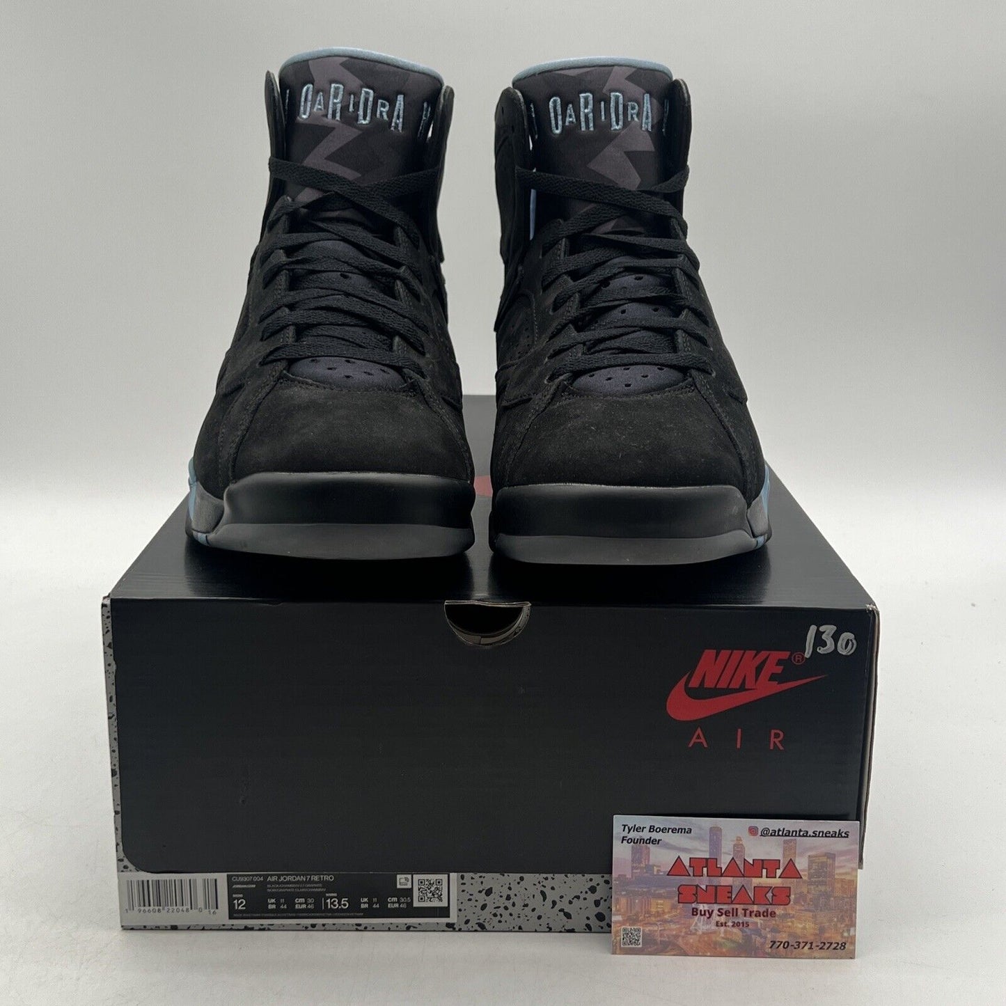 Size 12 - Air Jordan 7 Retro 2023 Chambray Black Suede (CU9307-004)