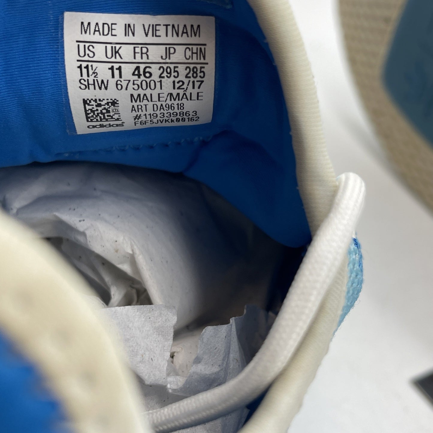 Size 11.5 - adidas Pharrell x Tennis Hu Holi Bright Blue Suede (DA9618)