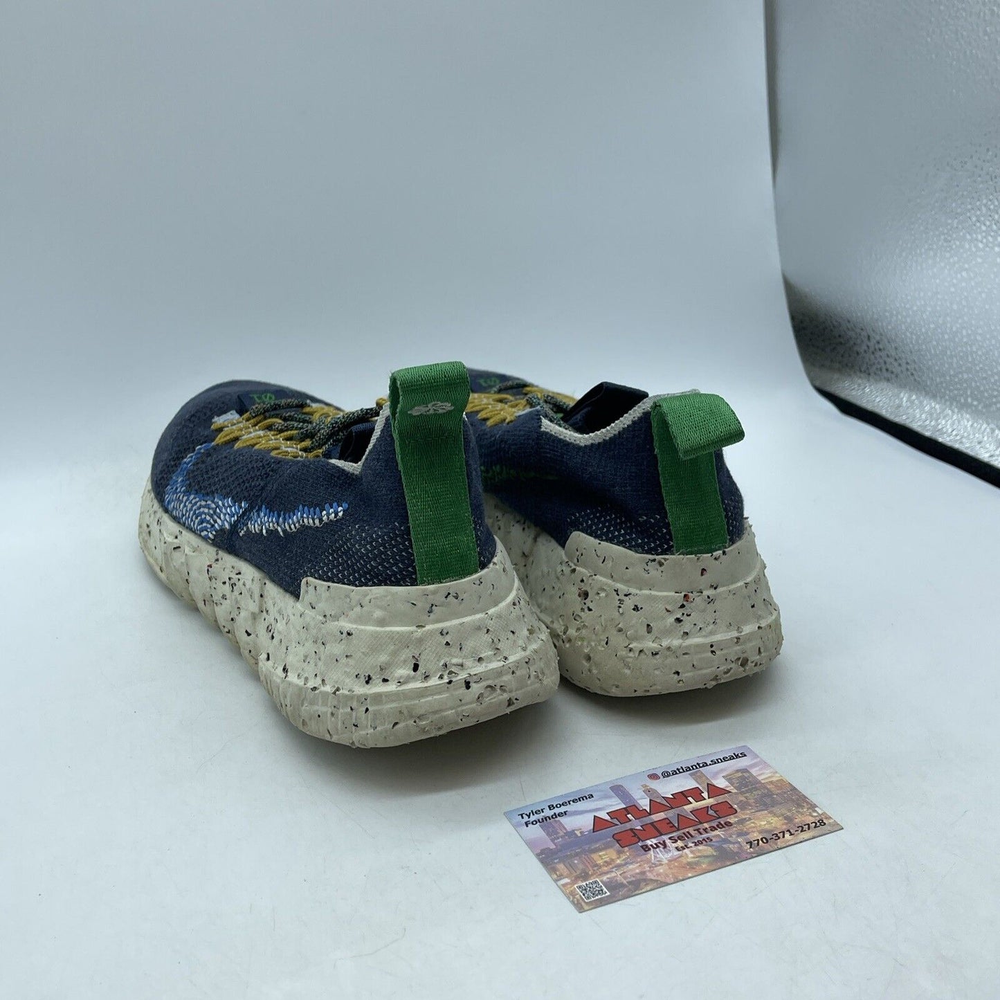Size 8.5 - Nike Space Hippie 01 Obsidian Blue White Green Suede (DJ3056-400)