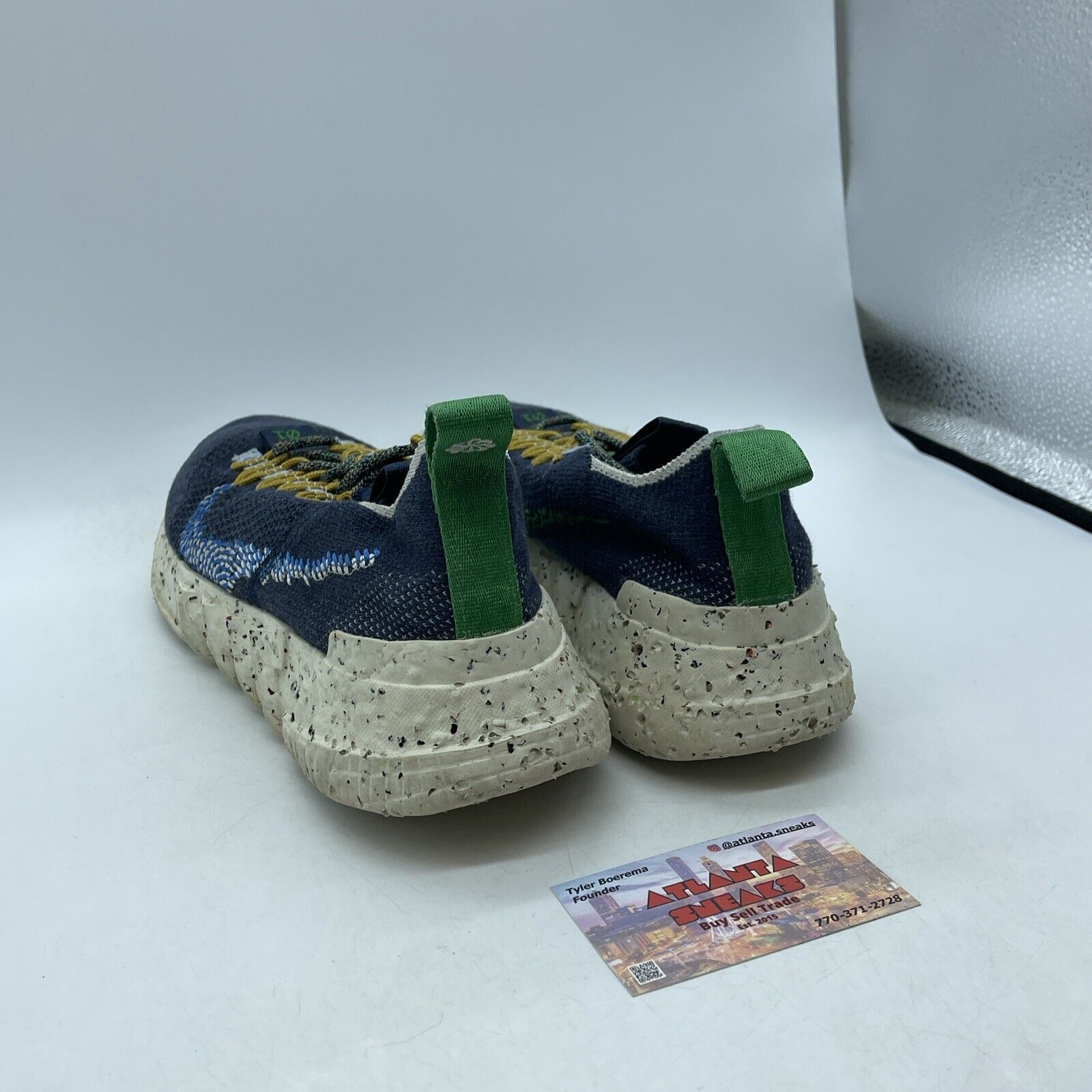 Size 8.5 - Nike Space Hippie 01 Obsidian Blue White Green Suede (DJ3056-400)