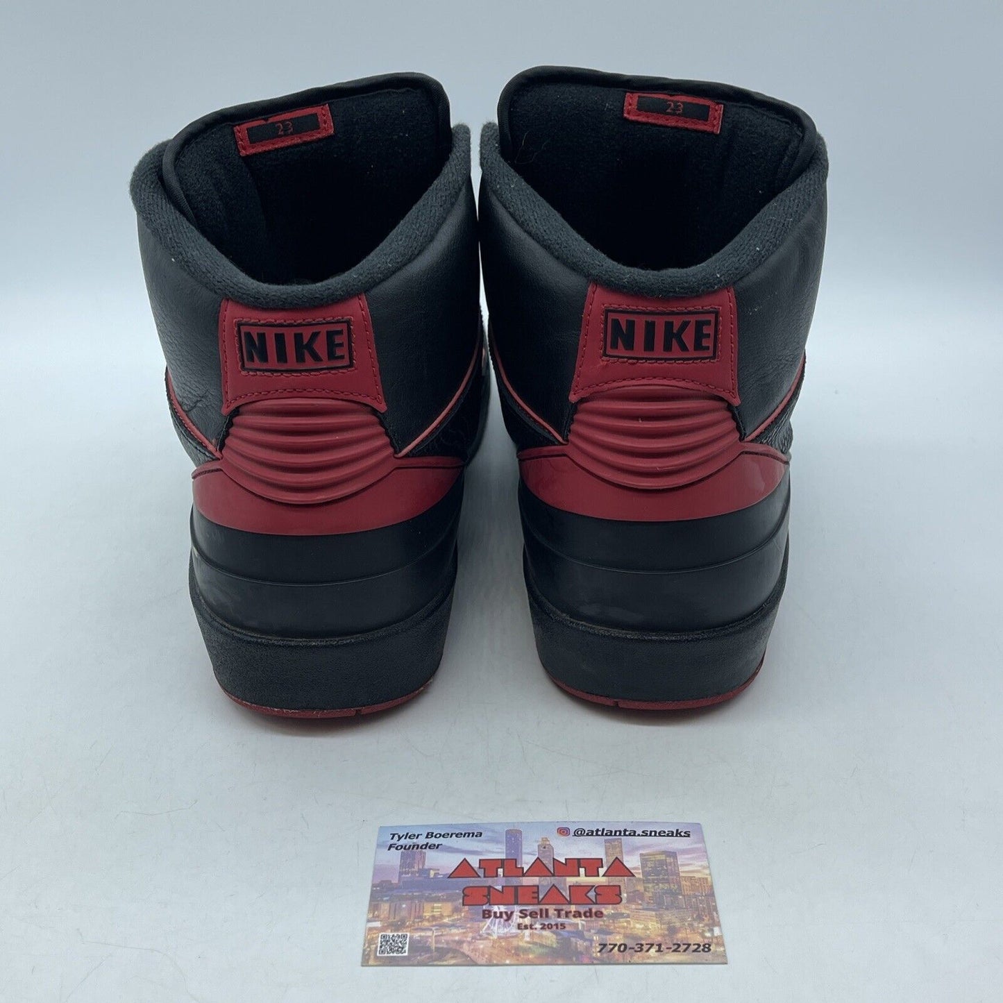 Size 9.5 - Air Jordan 2 Retro Alternate 87 Black Red Leather (834274-001)