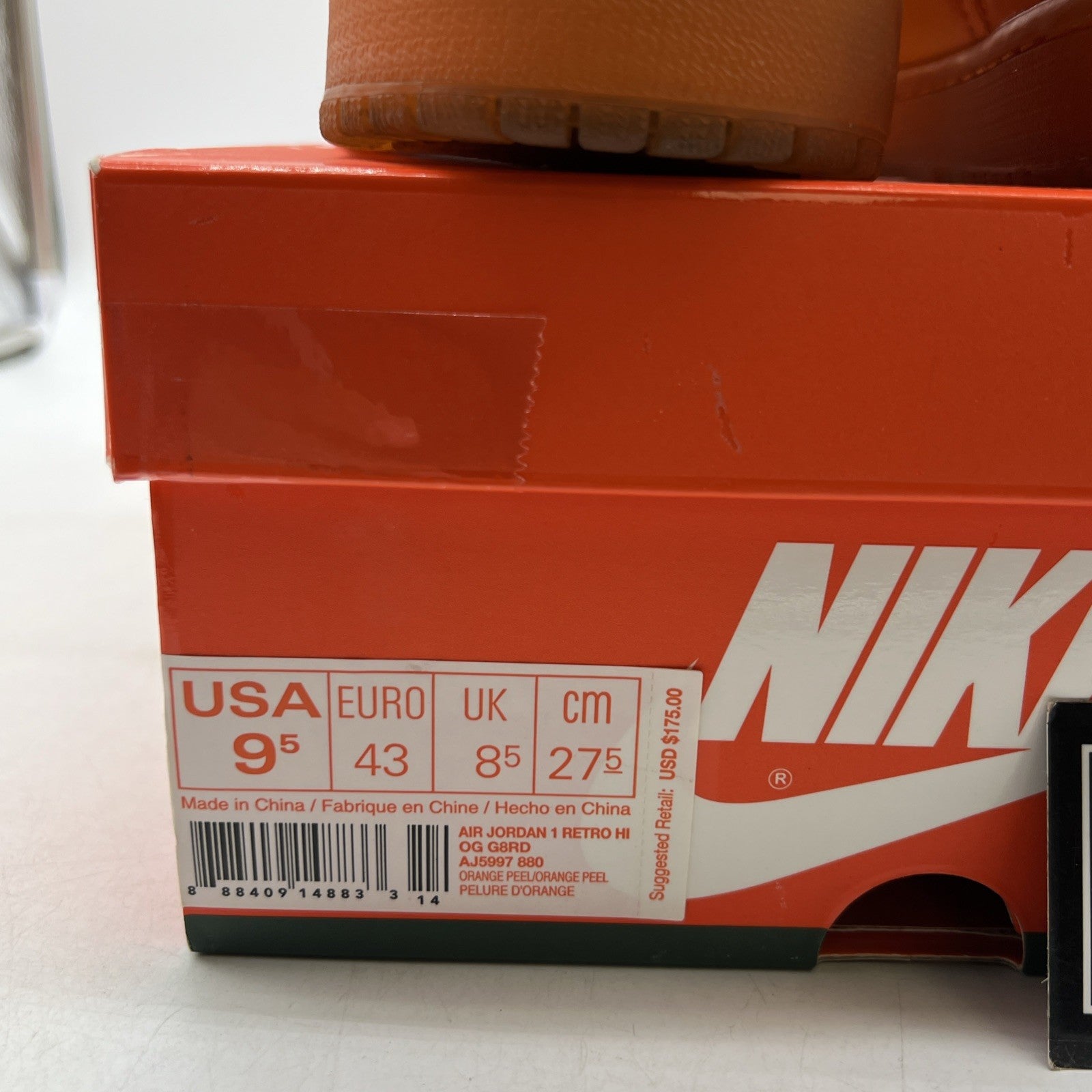 Size 9.5 - Air Jordan 1 Retro OG G8RD High Orange Peel (AJ5997-880)