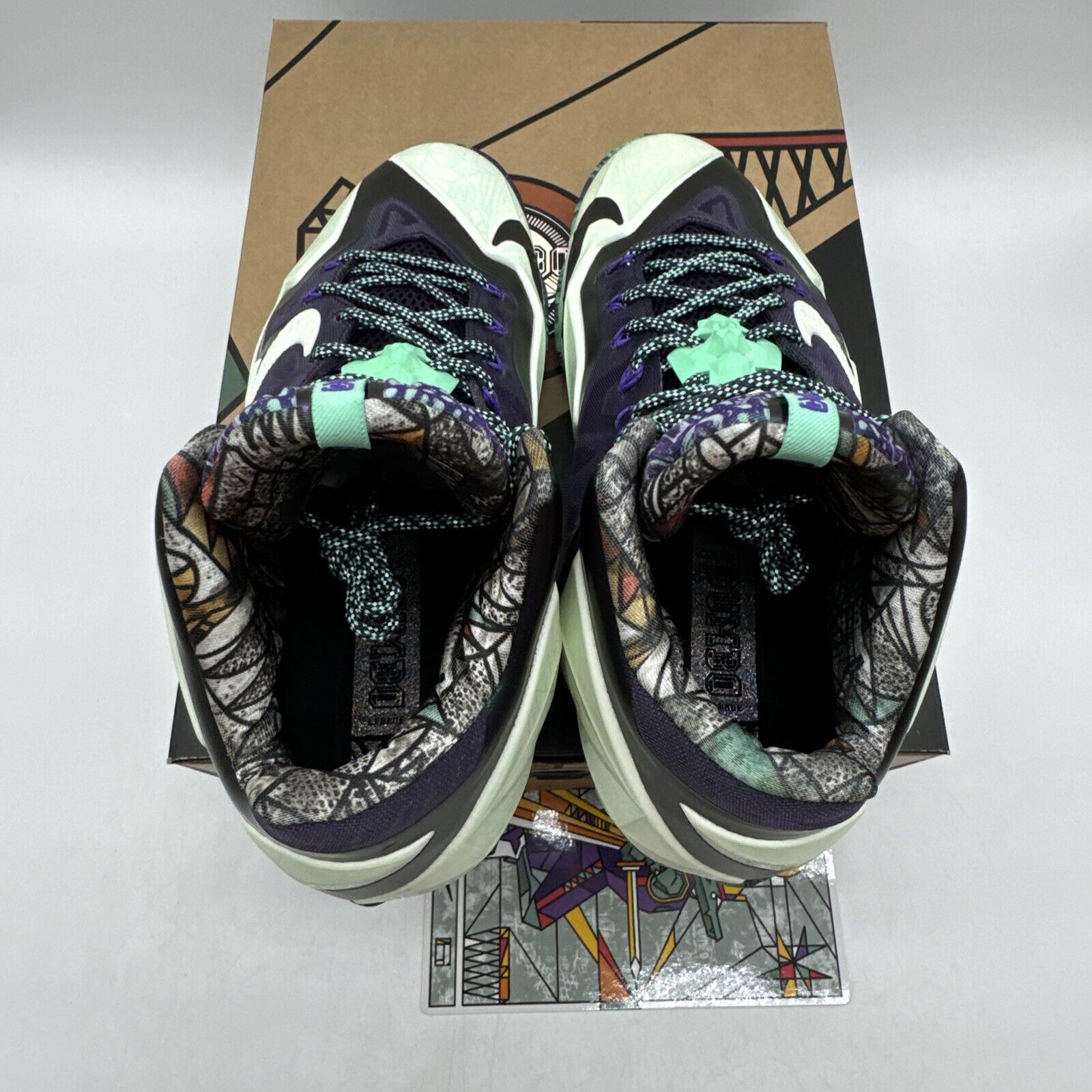 Size 12 - Nike LeBron 11 All Star - Gator King 2014 Purple Glow Green All Tract