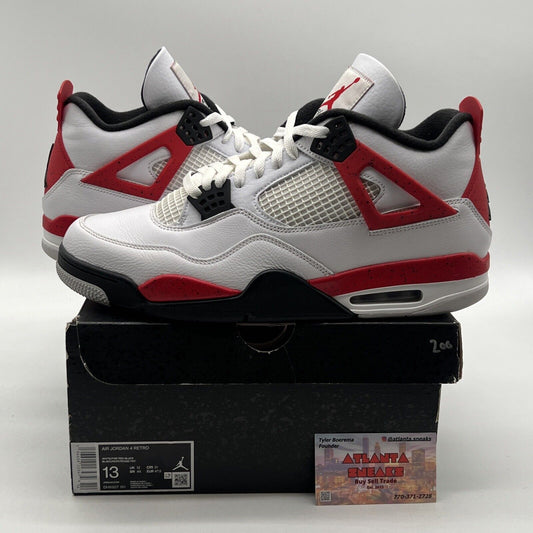 Size 13 - Jordan 4 Retro Mid Red Cement Black White Red Leather (DH6927-161)