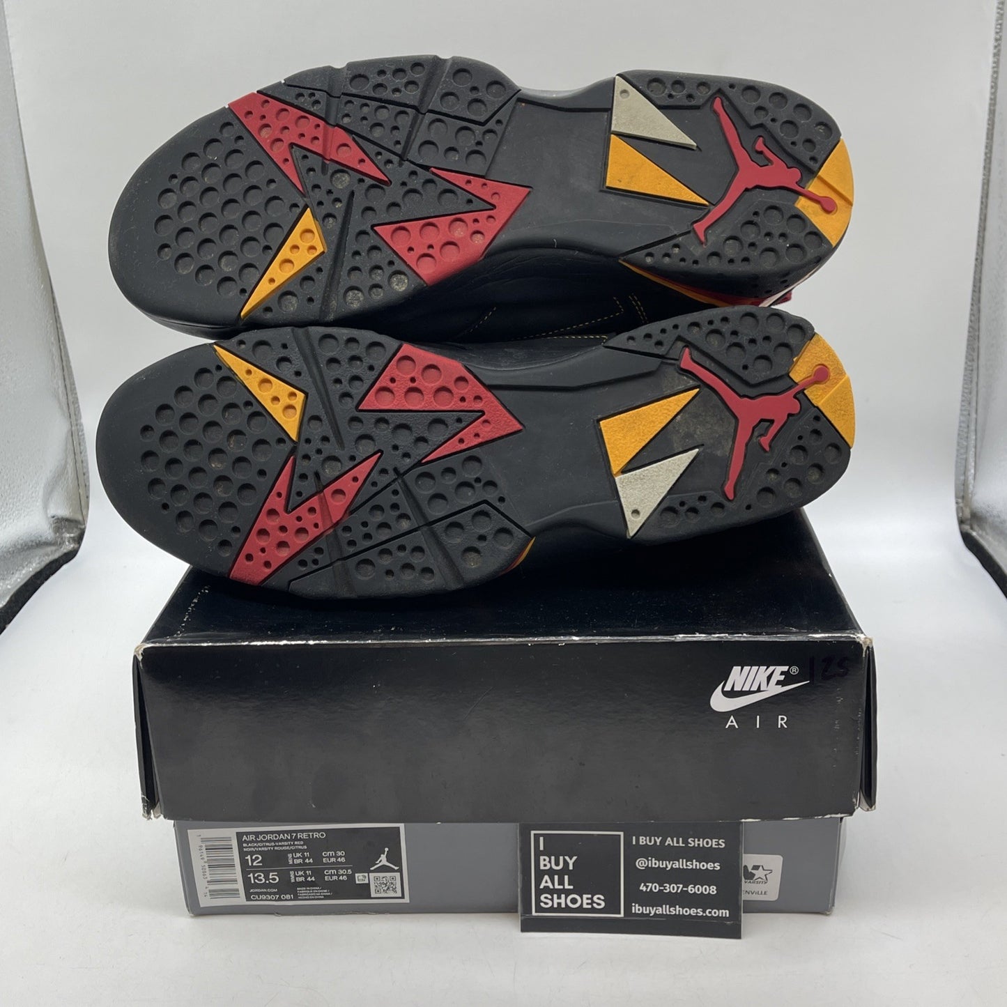 Size 12 - Jordan 7 Retro Citrus Black Orange Red Suede (CU9307-081)