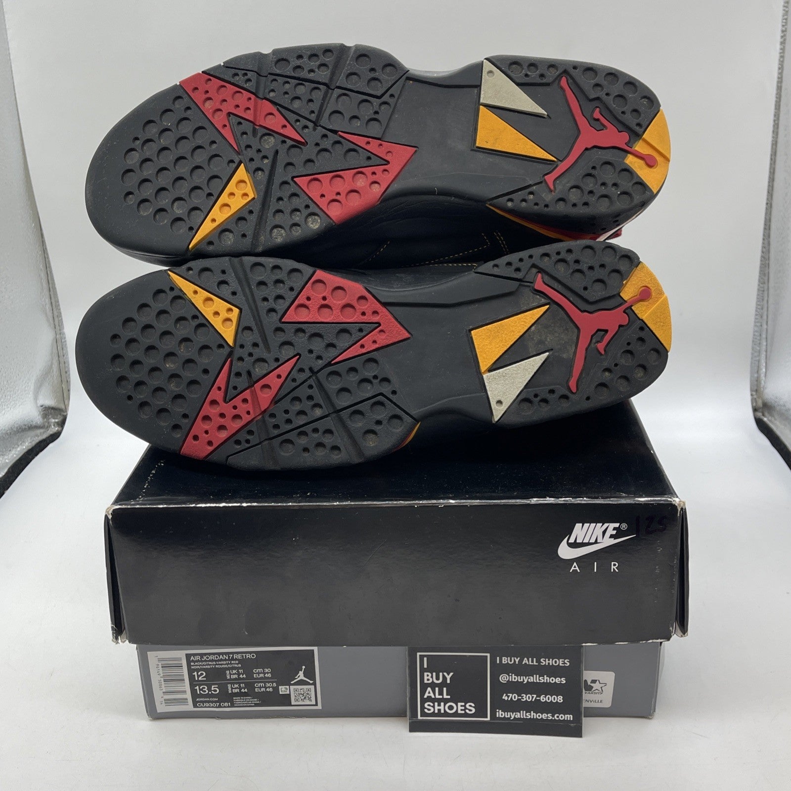 Size 12 - Jordan 7 Retro Citrus Black Orange Red Suede (CU9307-081)
