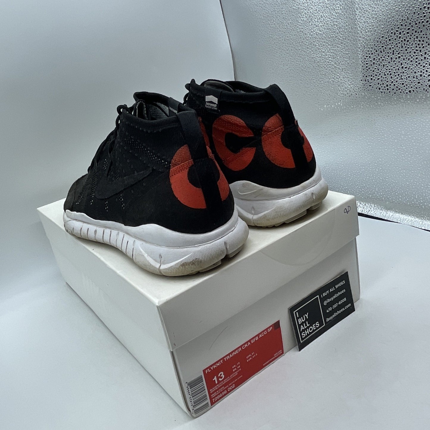 Size 13 - NikeLab Flyknit Trainer Chukka SFB ACG SP Black (728656-002)