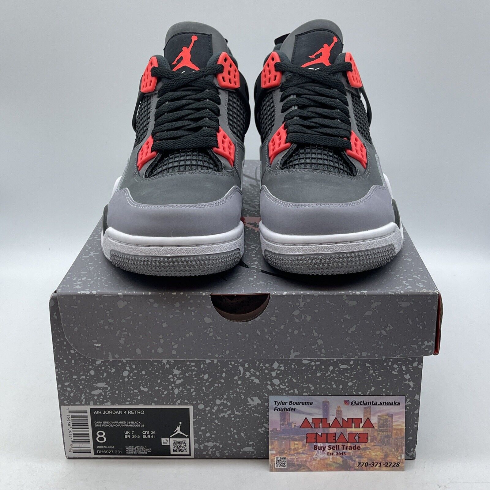 Size 8 - Jordan 4 Retro Mid Infrared Grey Black Suede (DH6927-061)