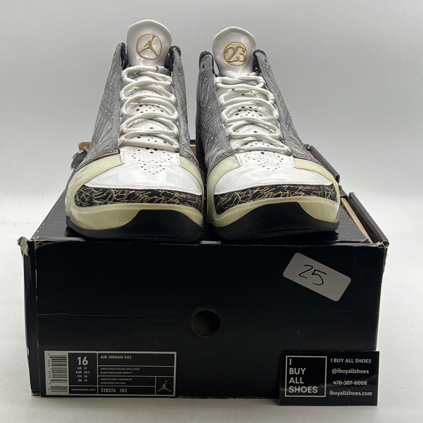 Size 16 - Air Jordan 23 OG White Stealth (318376-102)