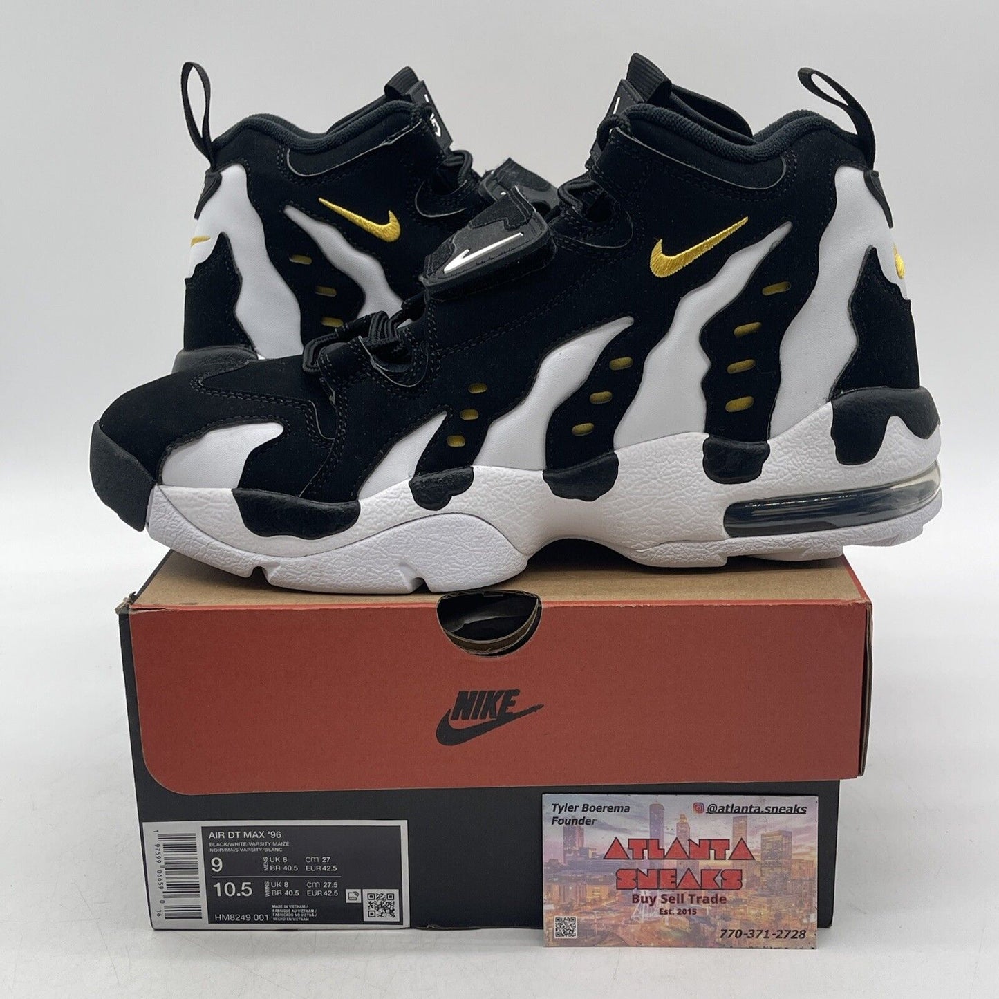 Size 9 -  Air Dt Max ‘96 Black White 2024 Yellow Suede Leather  (HM8249-001)