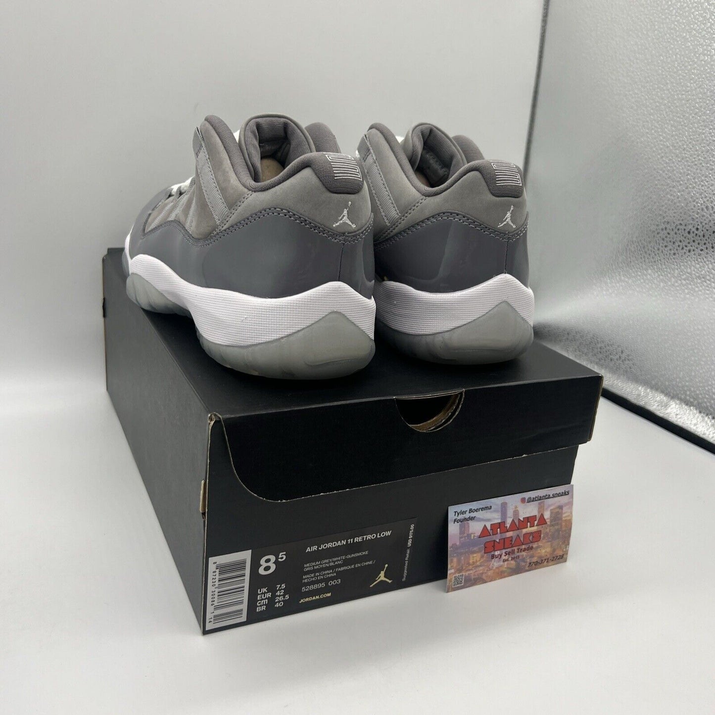 Size 8.5 - Jordan 11 Retro Low Cool Grey 2018 Brand New Og All DS Icey