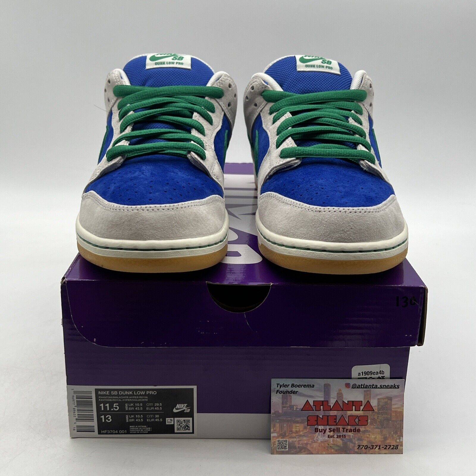 Size 11.5 - Nike Dunk SB Low Hyper Royal Malachite (HF3704-001)