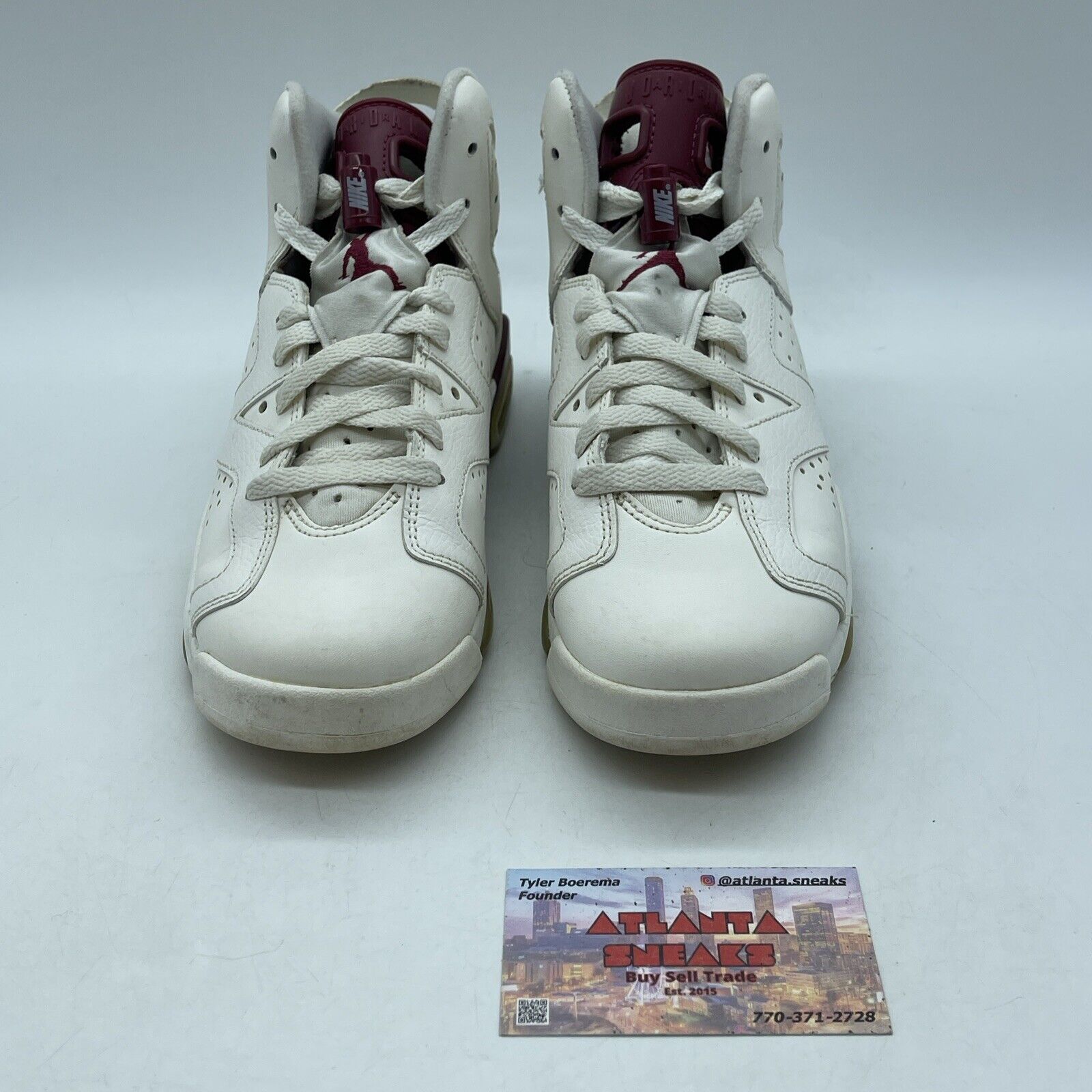 Size 6 (GS) - Jordan 6 Retro OG 2015 Mid Maroon White Tan Leather (836342-115)