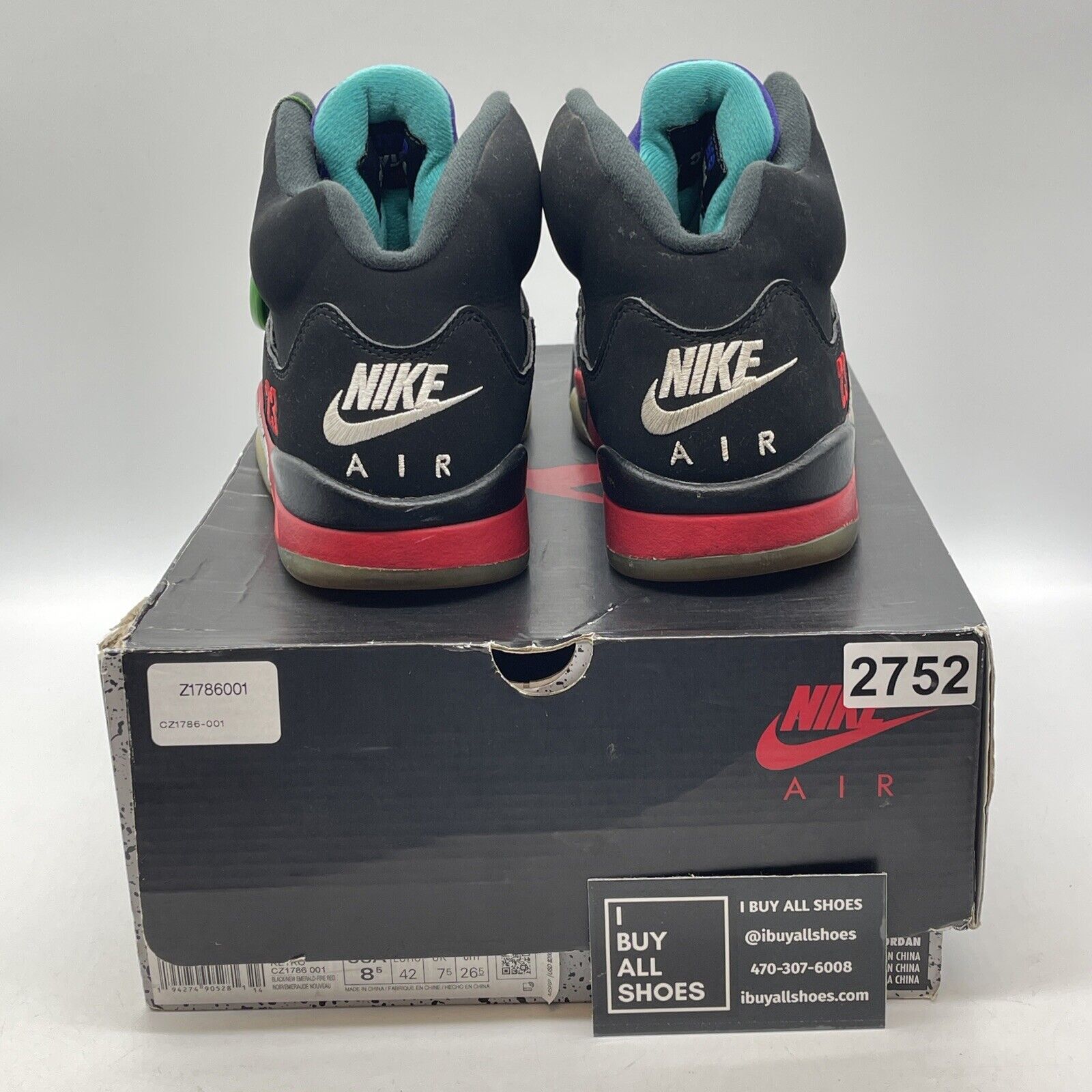 Size 8.5 - Jordan 5 Retro Top 3 Black Red Purple White Blue Suede (CZ1786-001)