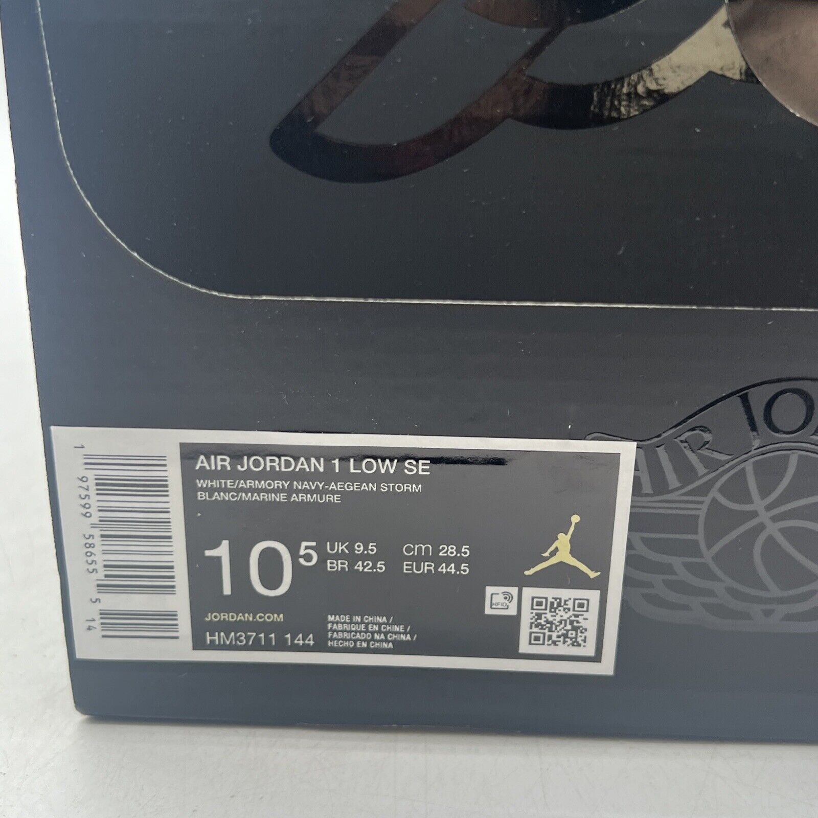 Size 10.5 - Nike Air Jordan 1 Low SE Shoes White Armory Navy (HM3711-144)