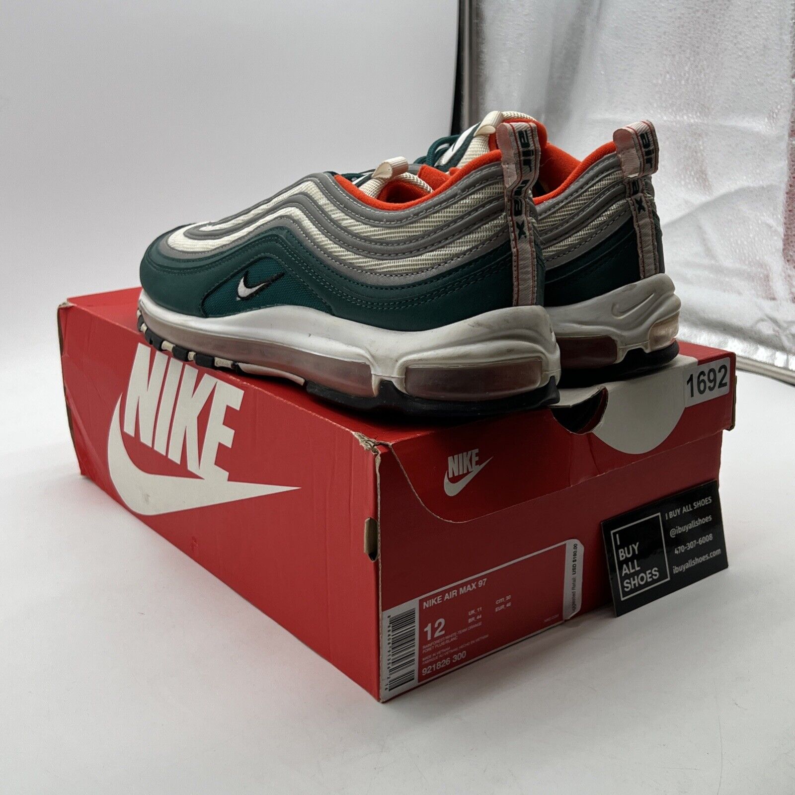 Size 12 - Nike Air Max 97 Miami Dolphins (921826-300)