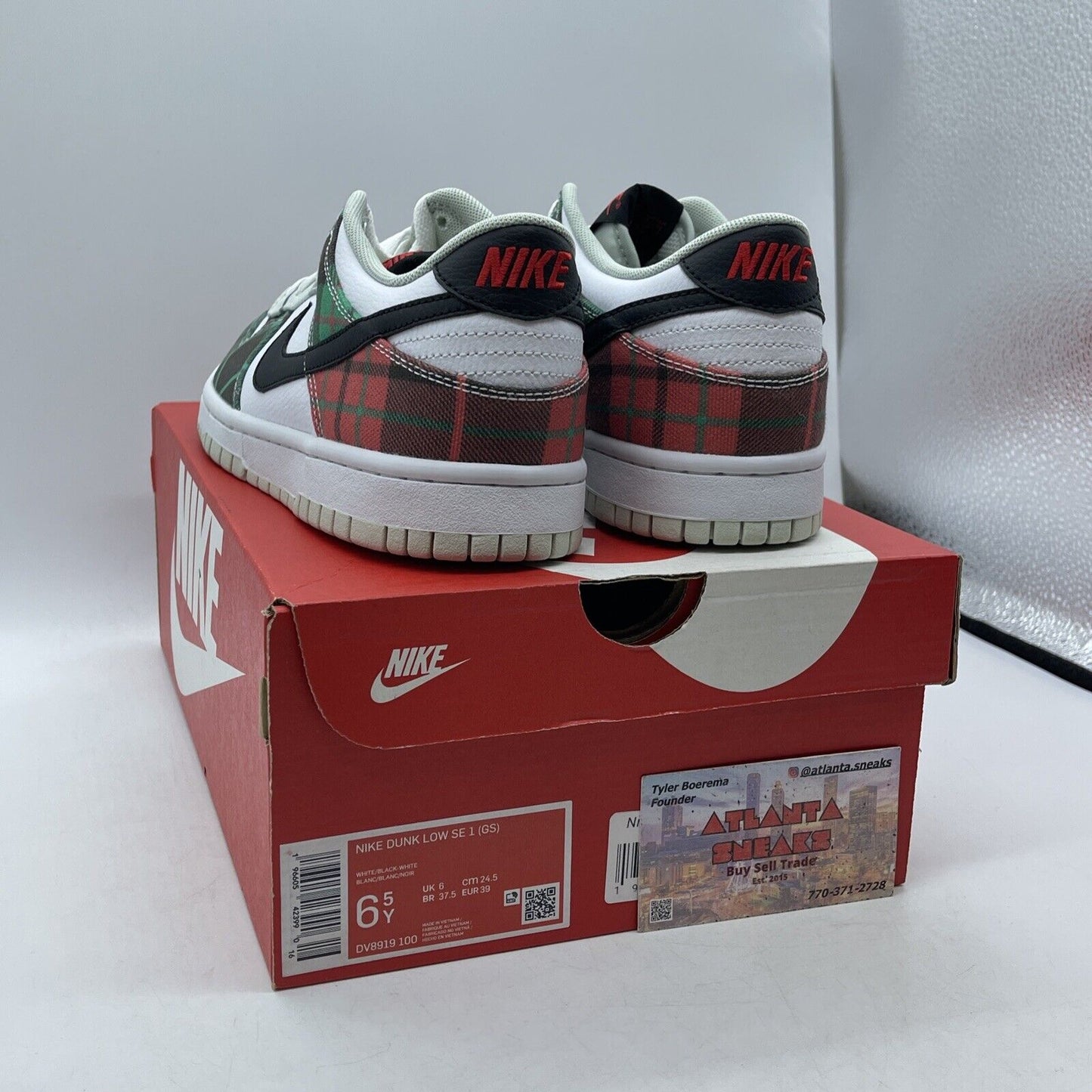 Size 6.5Y - Nike Dunk Premium Low Tartan Plaid Suede Leather (DV8919-100)