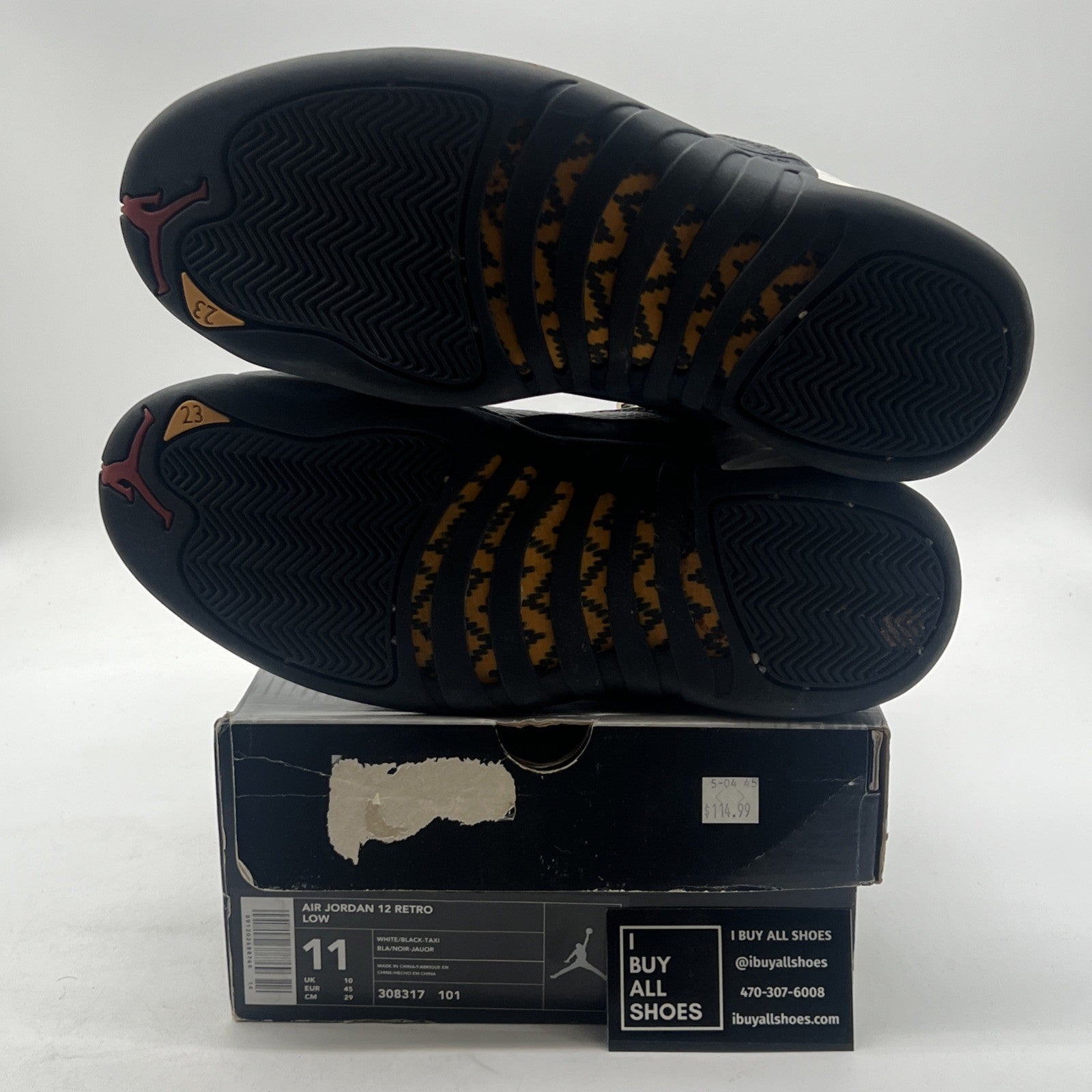 Size 11 - Air Jordan 12 Retro 2004 Low Taxi (308317-101)