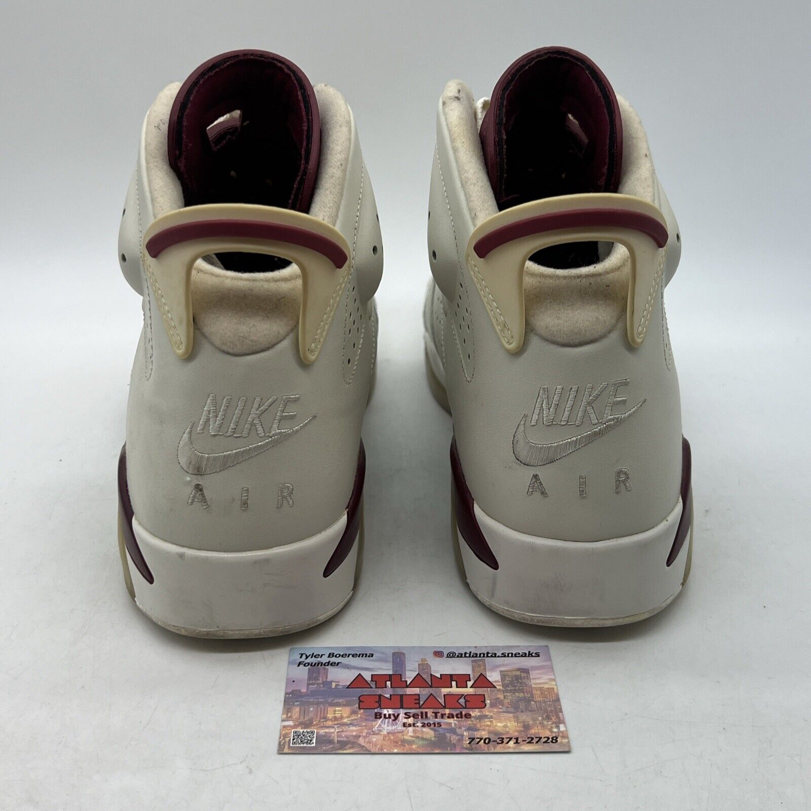 Size 12 - Air Jordan 6 Retro 2015 Maroon White Leather (384664-116)