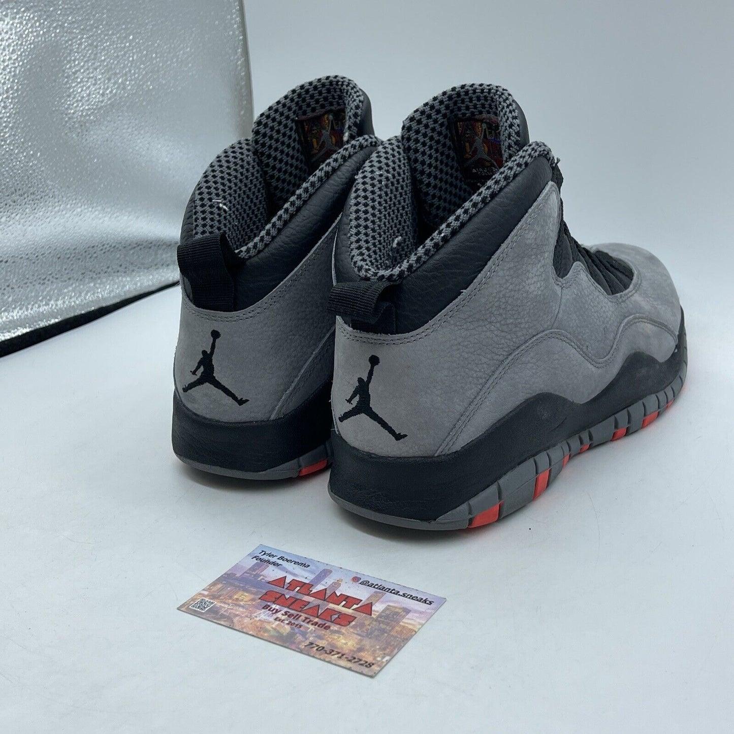 Size 9 - Air Jordan 10 Retro Cool Grey Suede Black Leather Orange (310805-023)