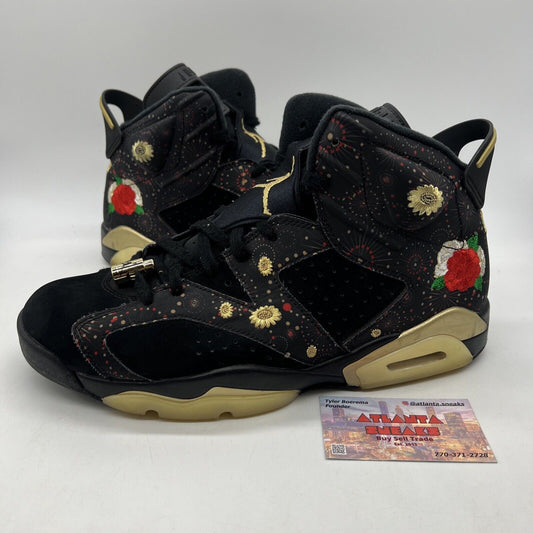 Size 11 - Air Jordan 6 Retro Chinese New Year Black Gold Suede (AA2492-021)