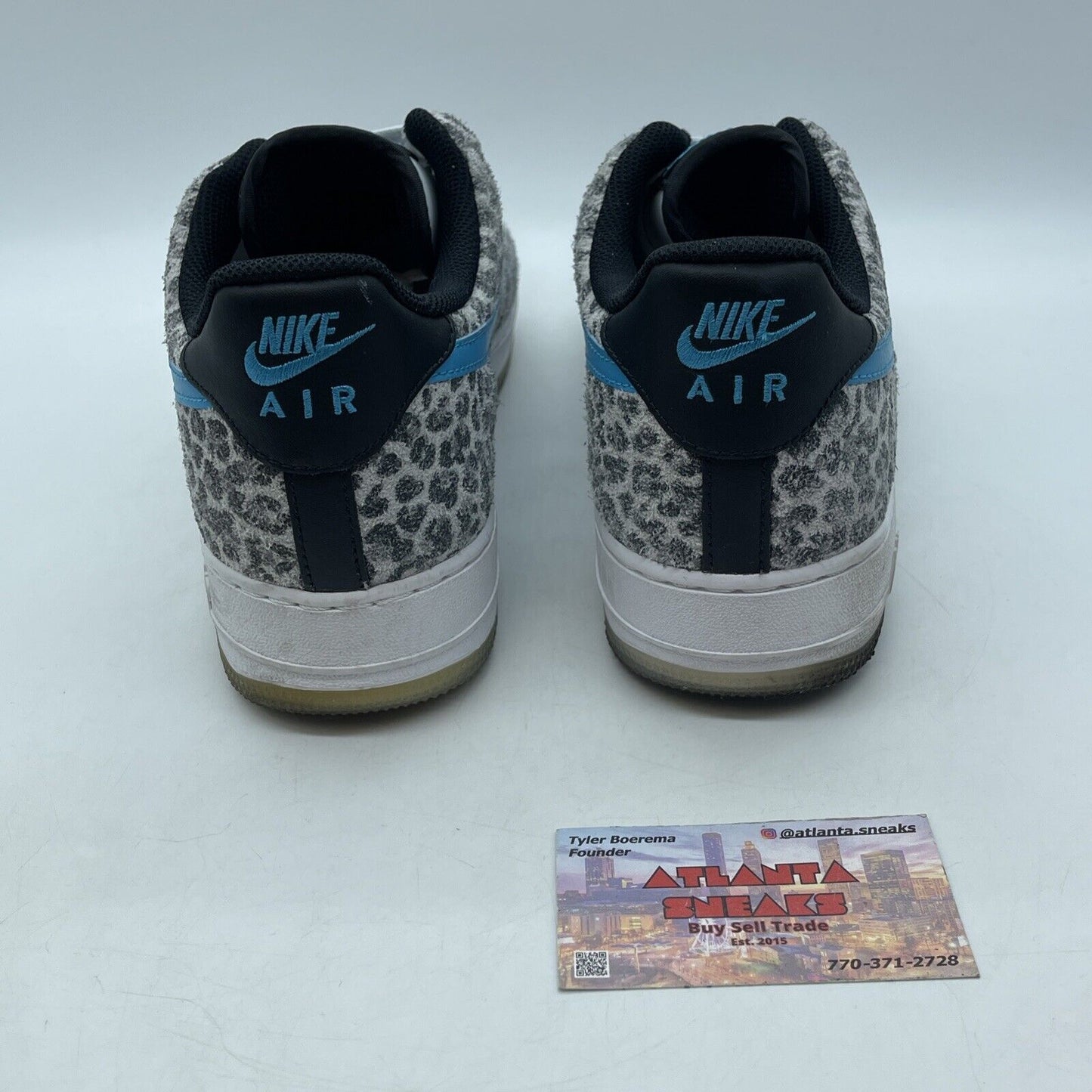 Size 11 - Nike Air Force 1 Premium Low Snow Leopard White Blue (DJ6192-001)