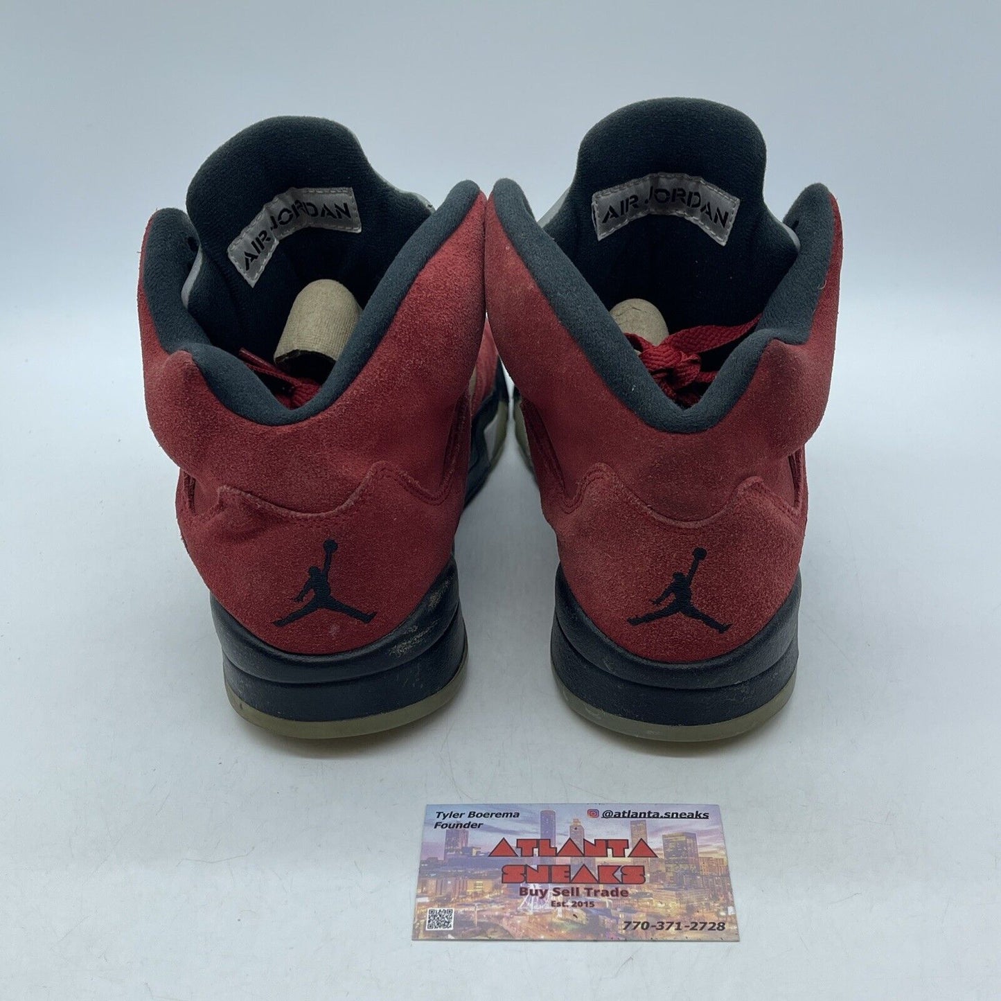 Size 8.5 - Jordan 5 Retro Mid Raging Bull Black Red Suede Leather (DD587-600)