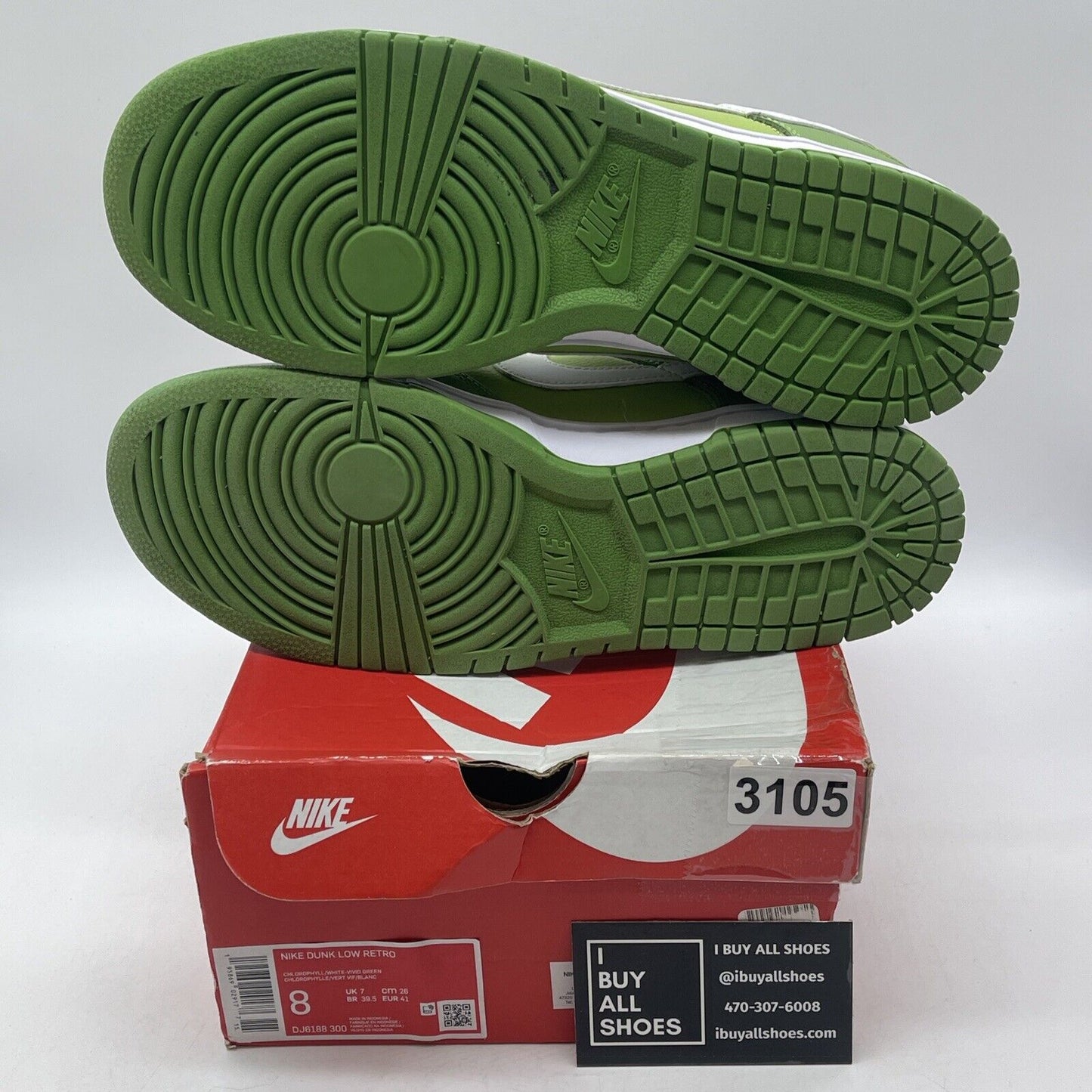 Size 8 - Nike Dunk Low Chlorophyll Green White Suede Leather (DJ6188-300)