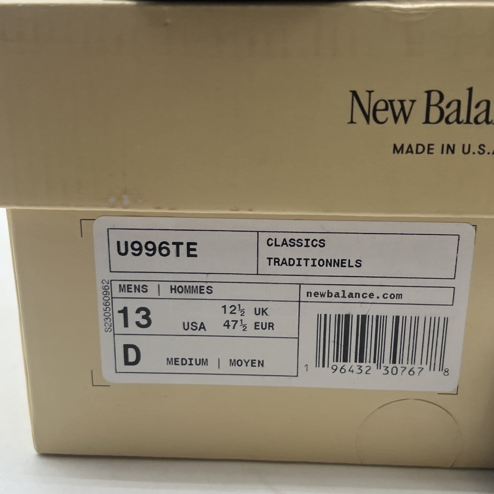 Size 13 - New Balance 996 Made in USA Grey Day 2023 (U996TE)