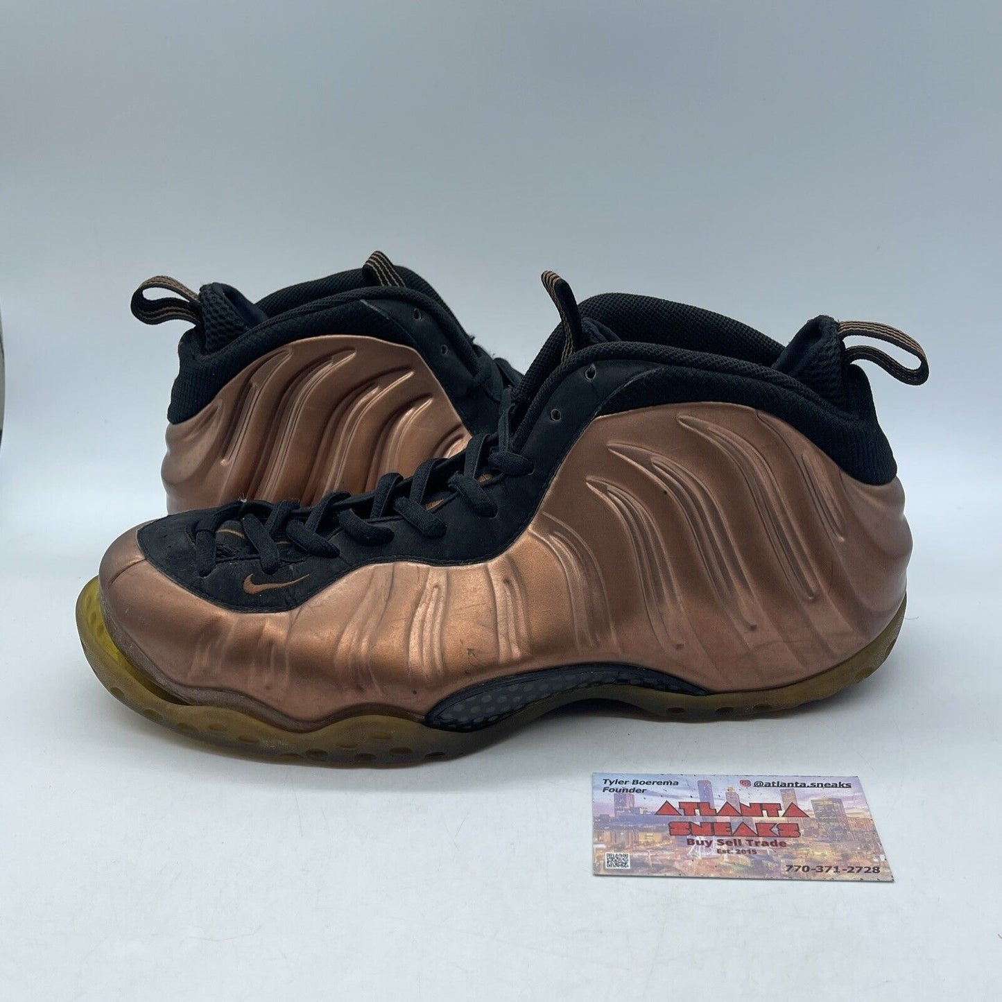 Size 11 - Nike Air Foamposite One Dirty Copper Leather Black Suede (314996-081)