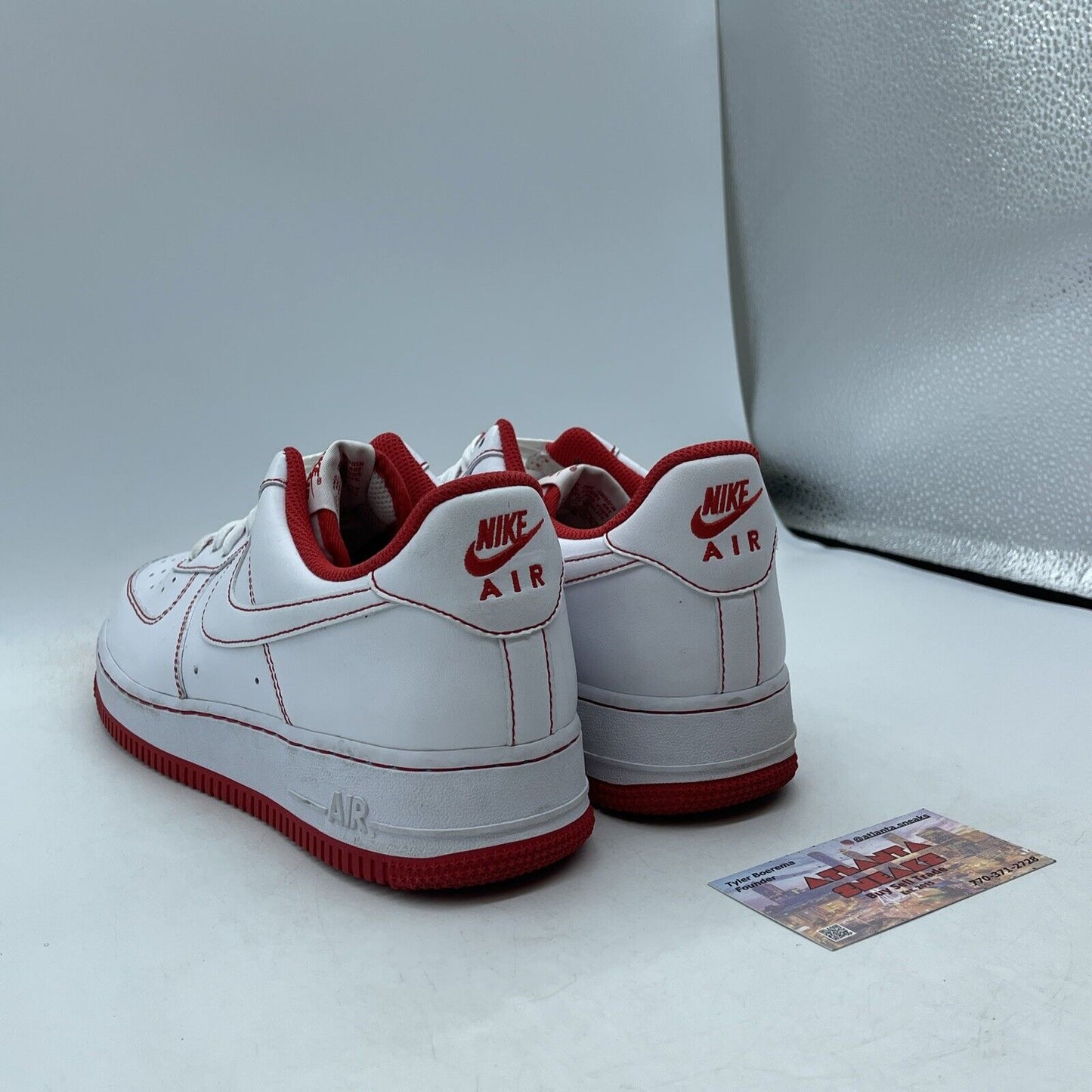 Size 8.5 - Nike Air Force 1 '07 White University Red Leather (CV1724-100)