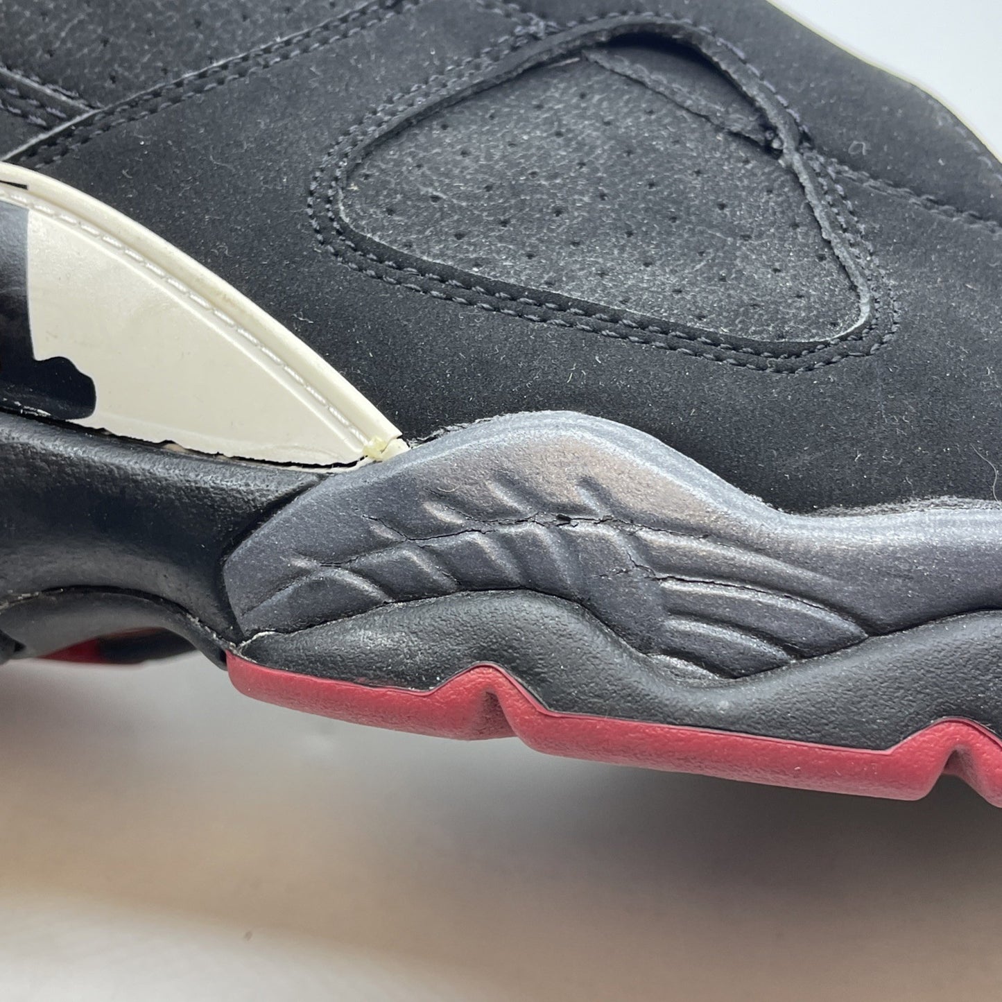 Size 13 - Air Jordan 8 Retro 2007 Playoff Black White Red Suede (305381-061)