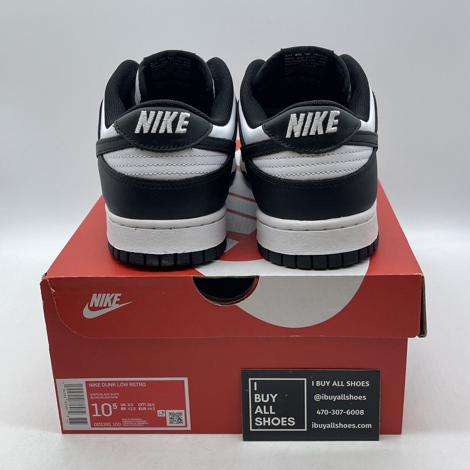 Size 10.5 - Nike Dunk Low Black White Suede Leather (DD1391-100)