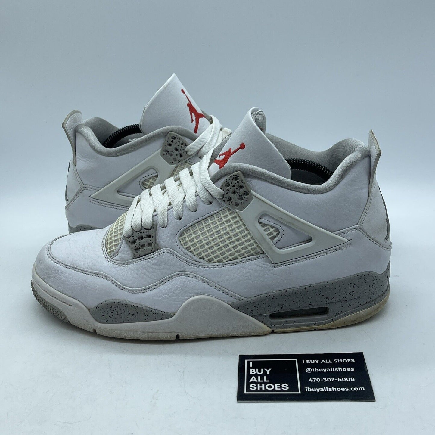 Size 9.5 - Jordan 4 Retro Mid White Oreo Grey White Leather (CT8527-100)