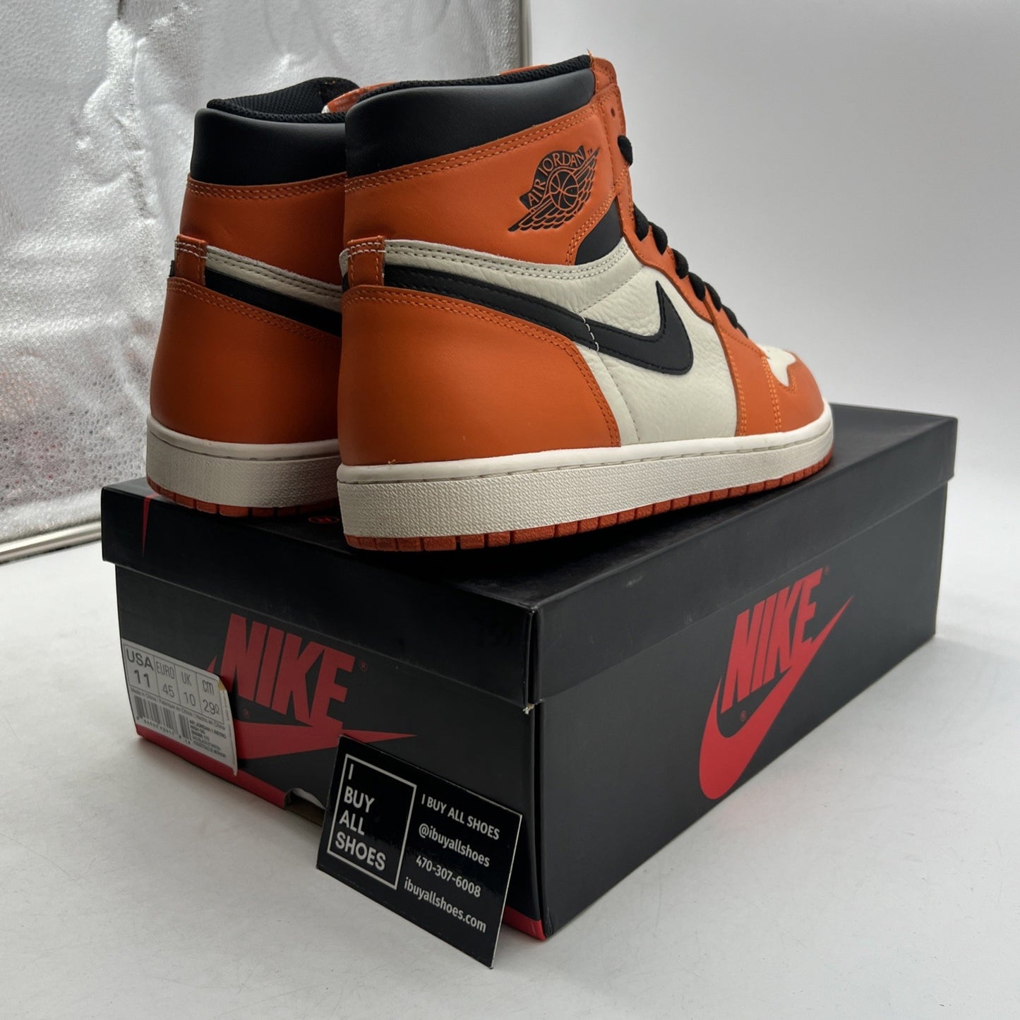 Size 11 - Air Jordan 1 Retro High OG shattered backboard away 2016 (555088-113)