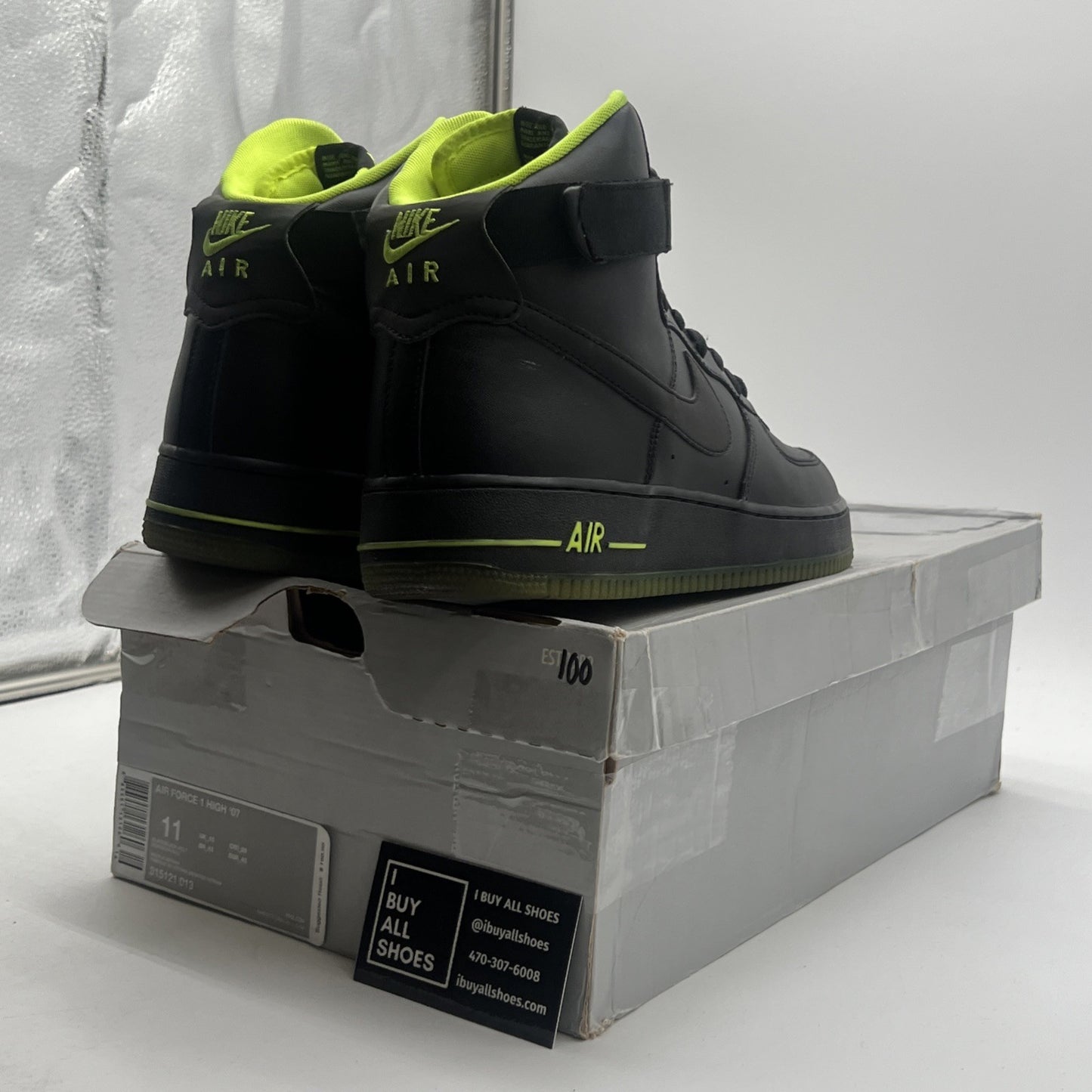 Size 11 - Nike Air Force 1 High Black Volt (315121-013)