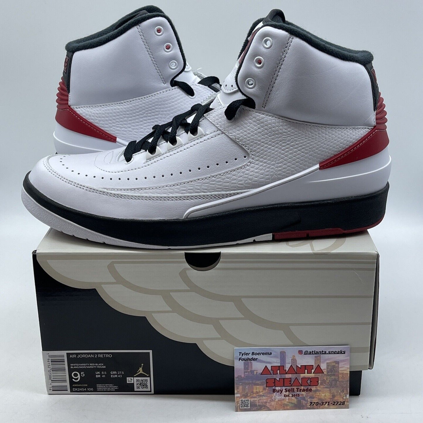 Size 9.5 - Jordan 2 Retro Mid Chicago White Red Black (DX2454-106)