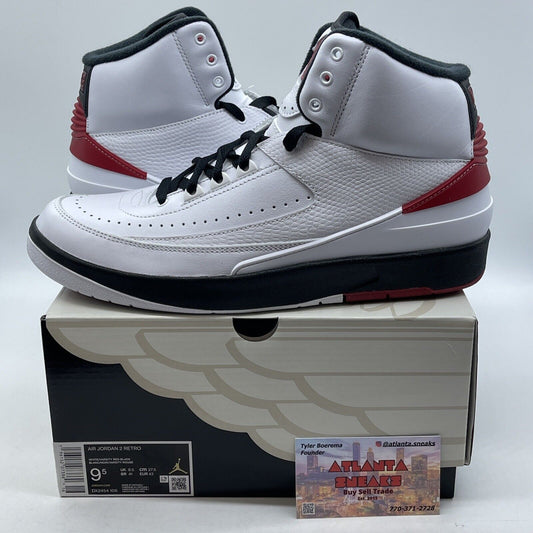 Size 9.5 - Jordan 2 Retro Mid Chicago White Red Black (DX2454-106)