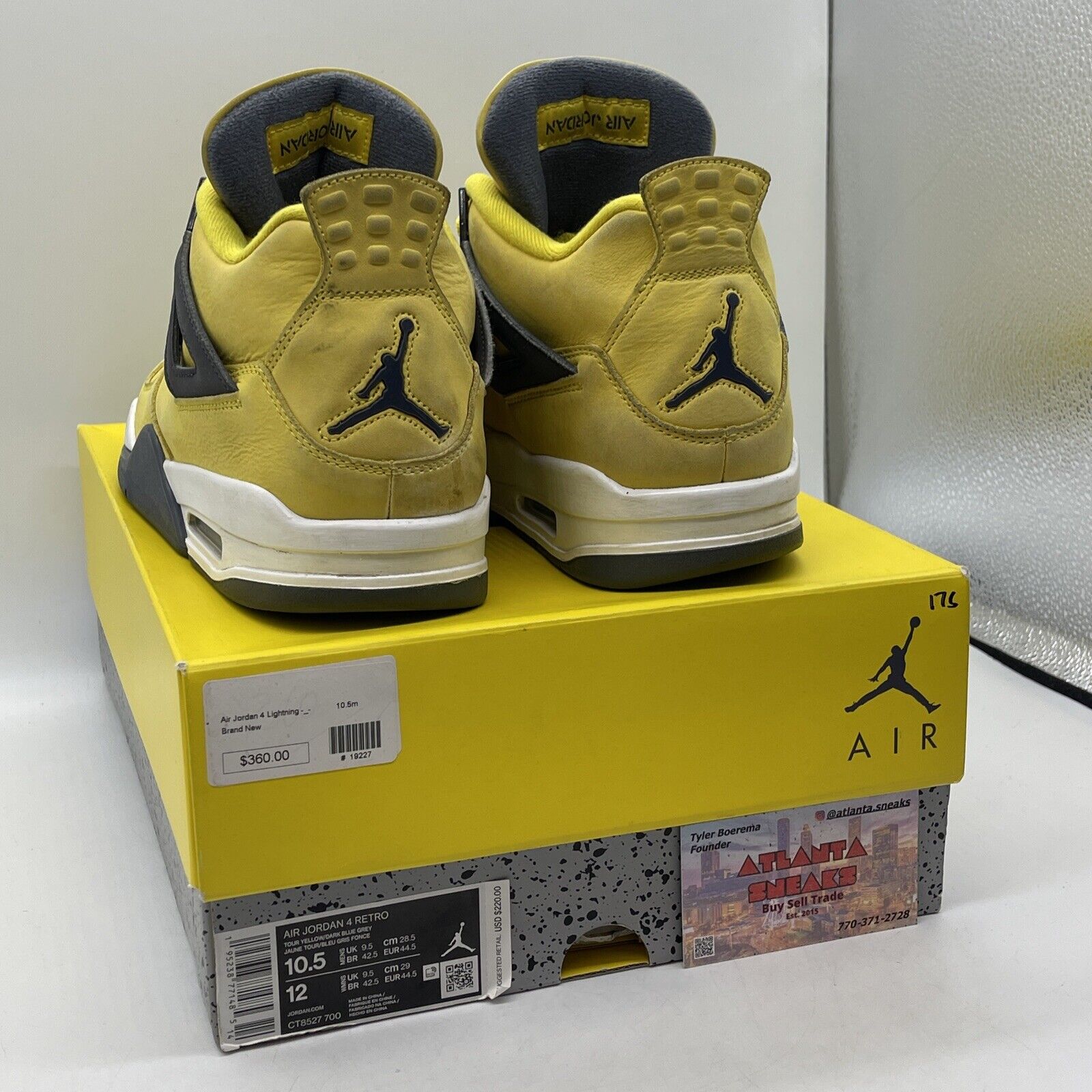 Size 10.5 - Jordan 4 Retro Mid Lightning Yellow Grey Suede Leather (CT8527-700)