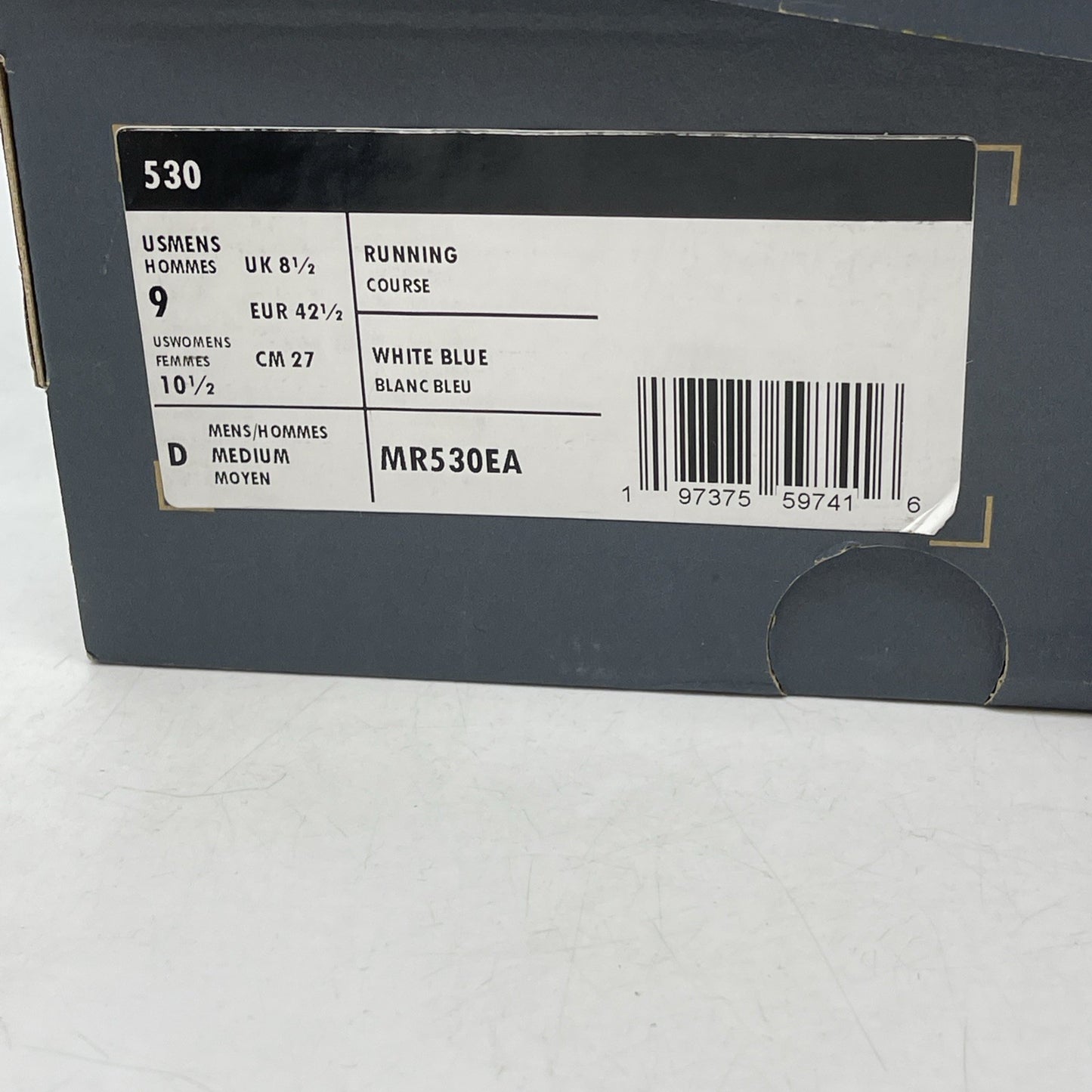 Size 9 - New Balance 530 White Blue Oasis Silver Leather (MR530EA)
