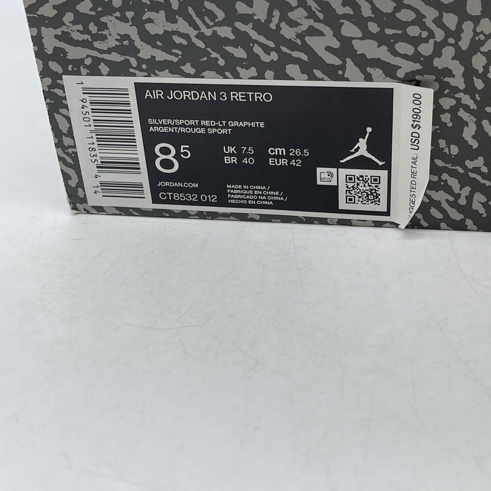 Size 8.5 - Air Jordan 3 Retro Mid Cool Grey (CT85532-012)