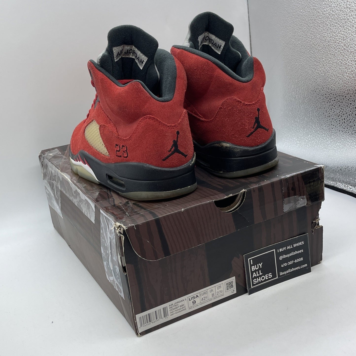 Size 9 - Jordan 5 Retro Mid Raging Bull Red Black Suede (DD0587-600)