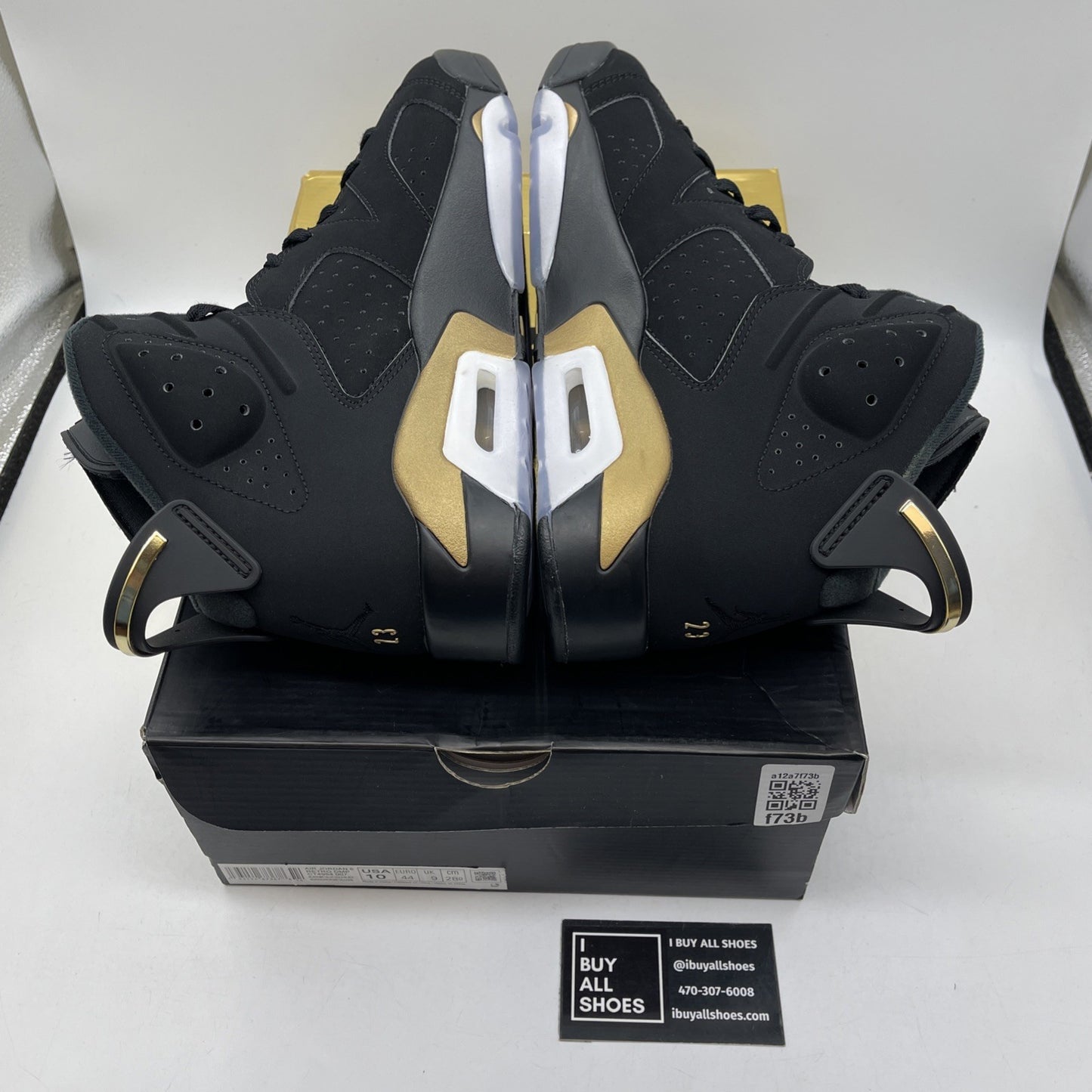 Size 10 - Jordan 6 Retro Defining Moments Black Gold Suede (CT4954-007)