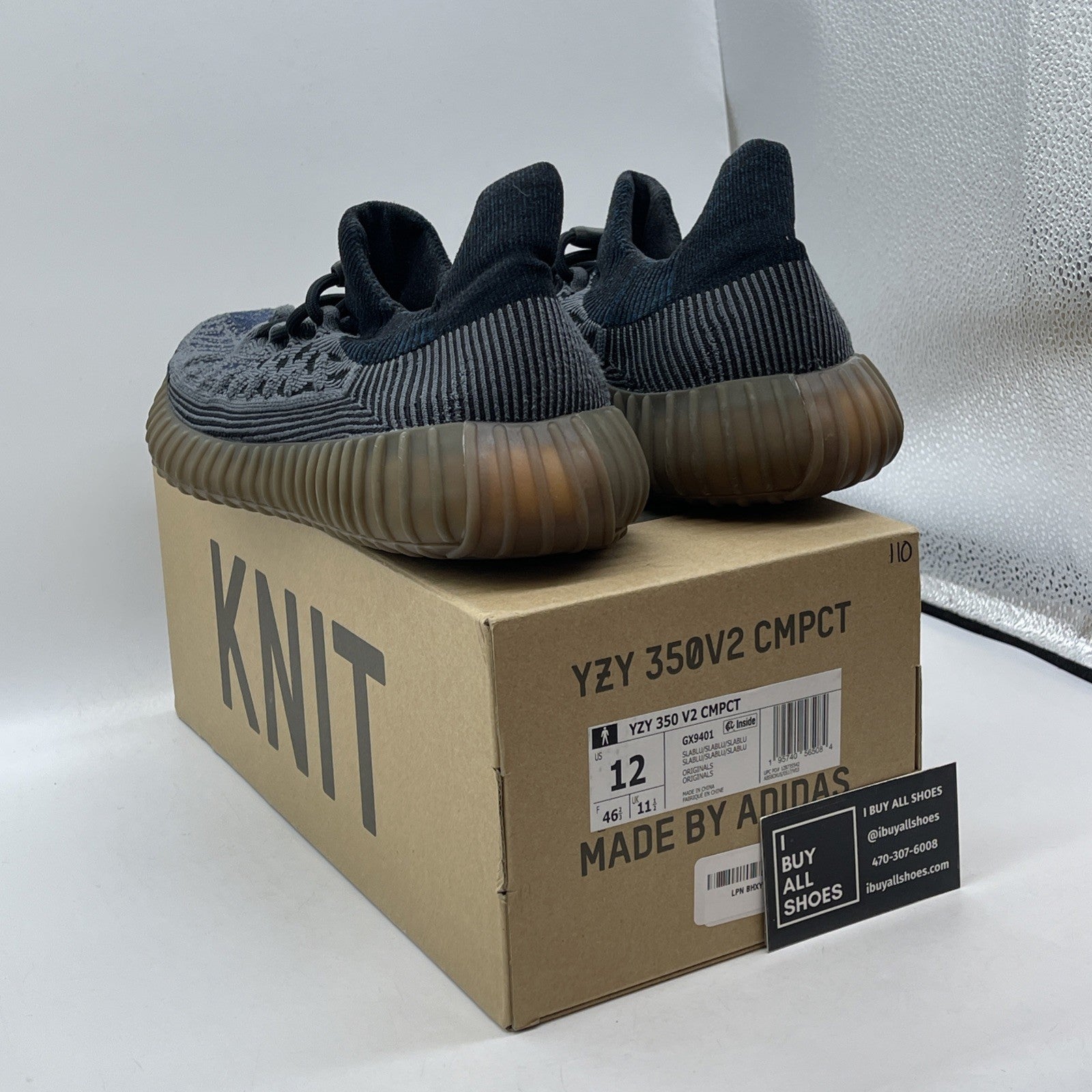 Size 12 - adidas Yeezy Boost 350 V2 CMPCT Slate Blue Grey Suede (GX9401)