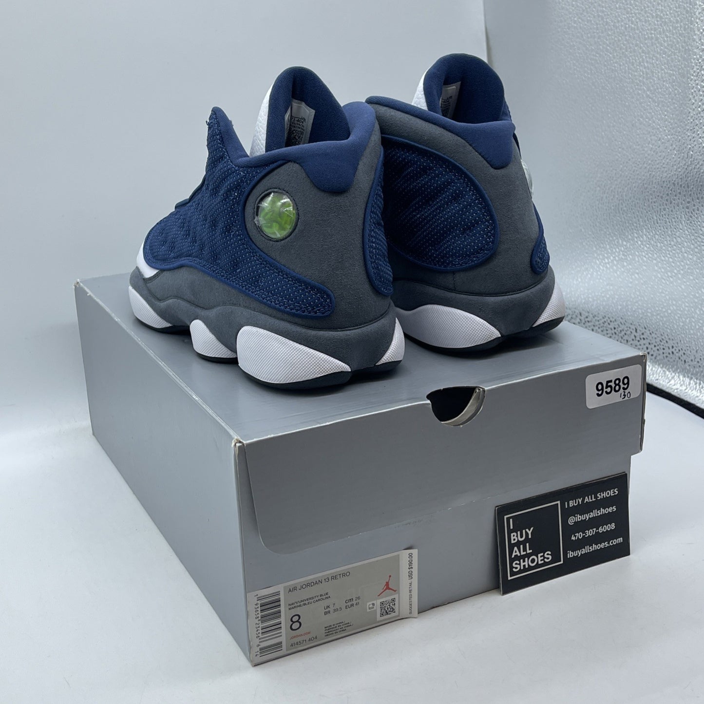 Size 8 - Jordan 13 Retro Mid Flint Grey White Leather Suede (414571-404)