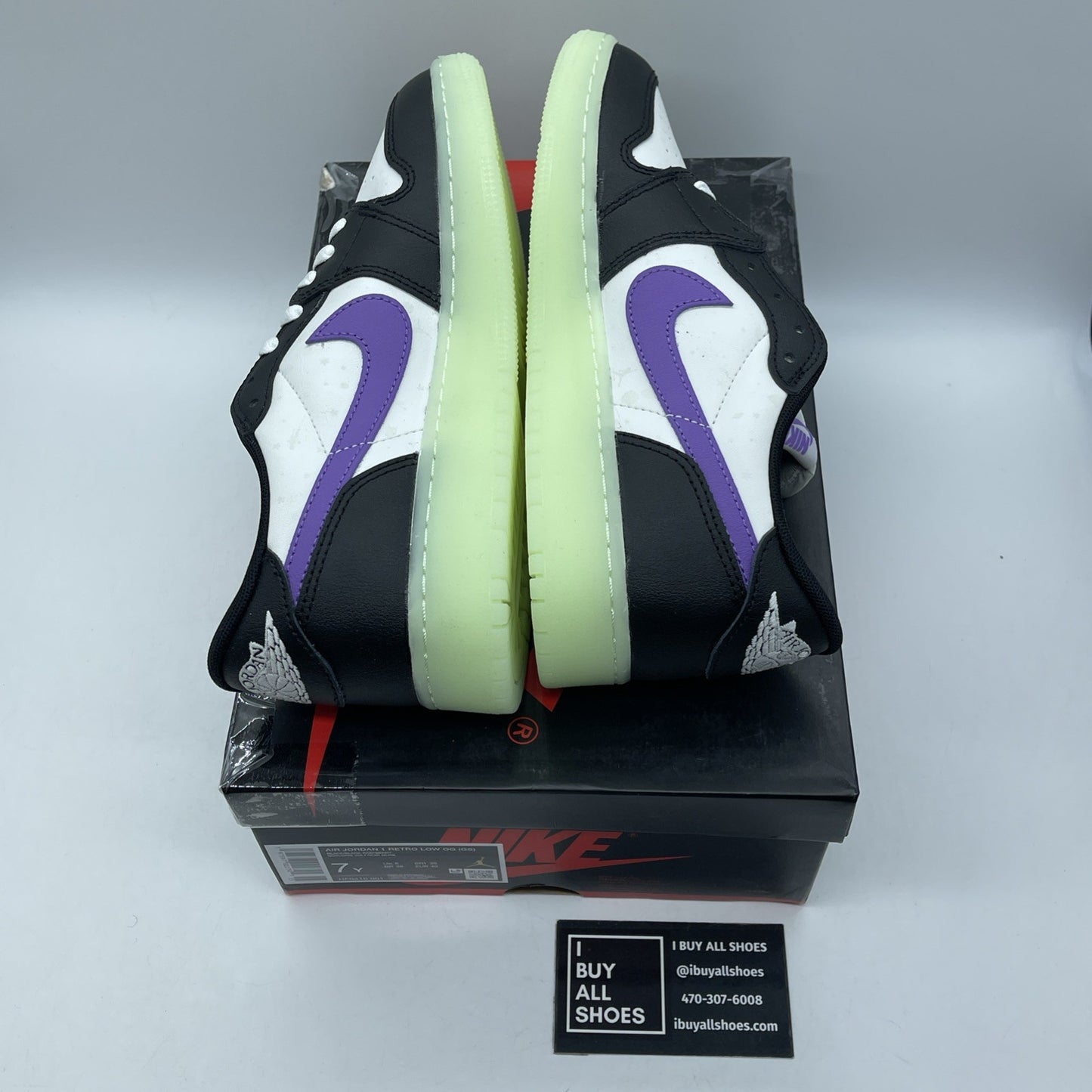 Size 7Y - Nike Air Jordan 1 Retro Low Black Raspberry Leather (HF0410-001)