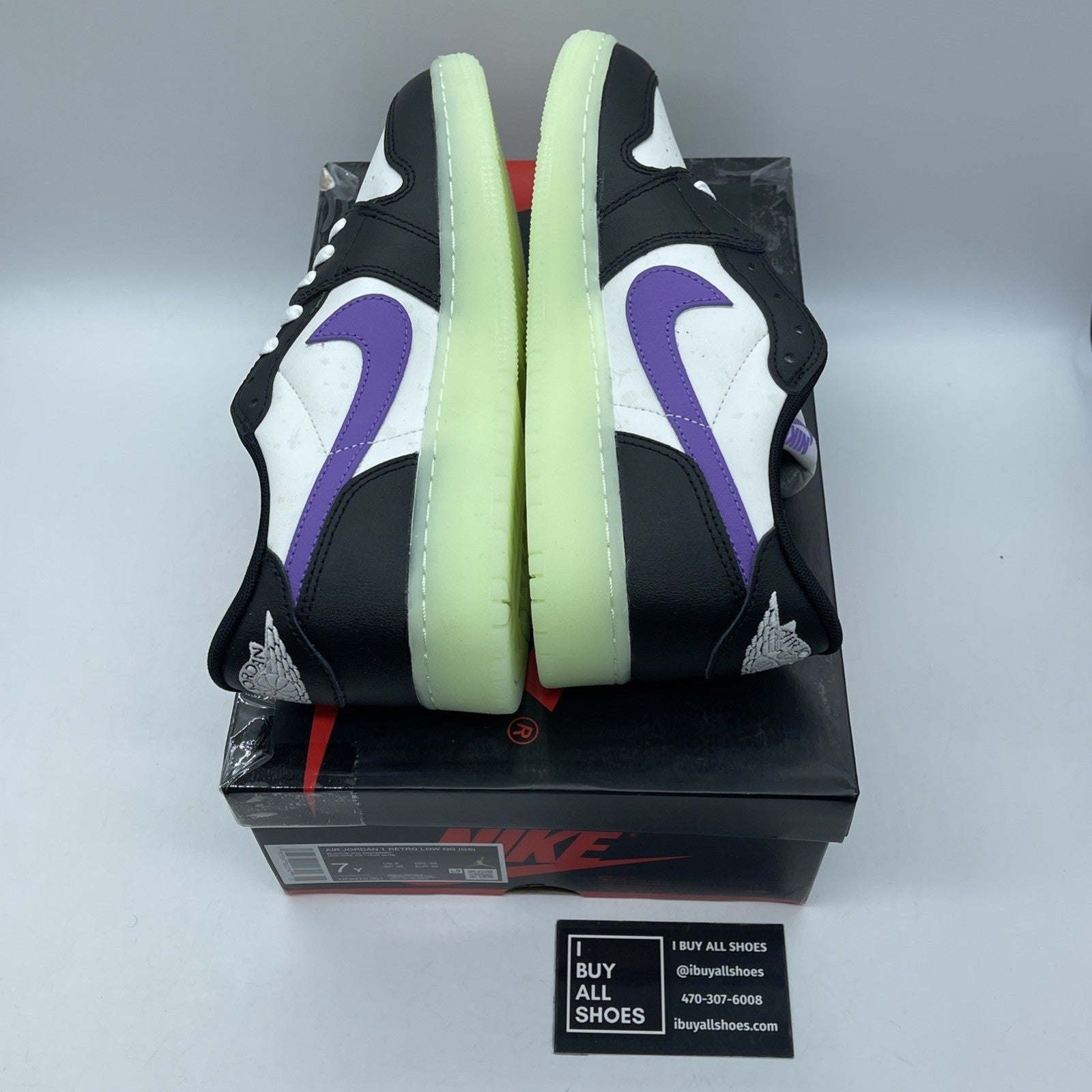 Size 7Y - Nike Air Jordan 1 Retro Low Black Raspberry Leather (HF0410-001)