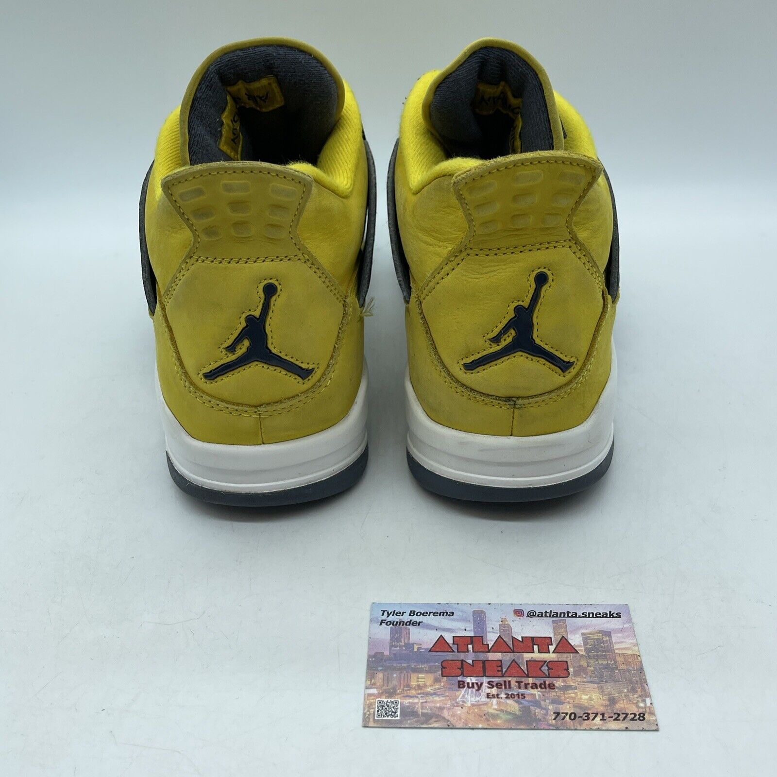 Size 10.5 - Jordan 4 Retro Mid Lightning Black Yellow White Suede (CT8527-700)