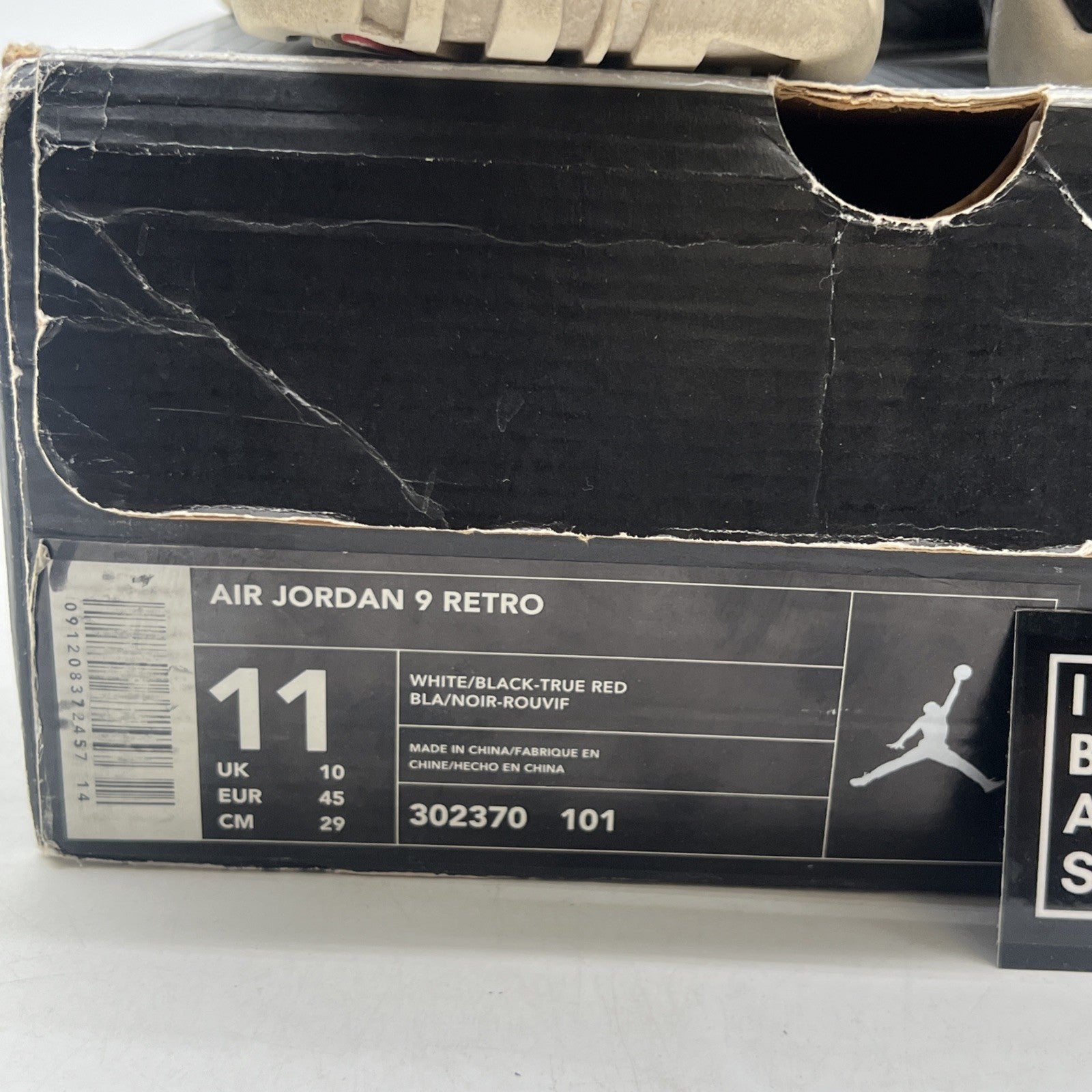 Size 11 - Air Jordan 9 Retro 2002 White Black Red (302370-101)